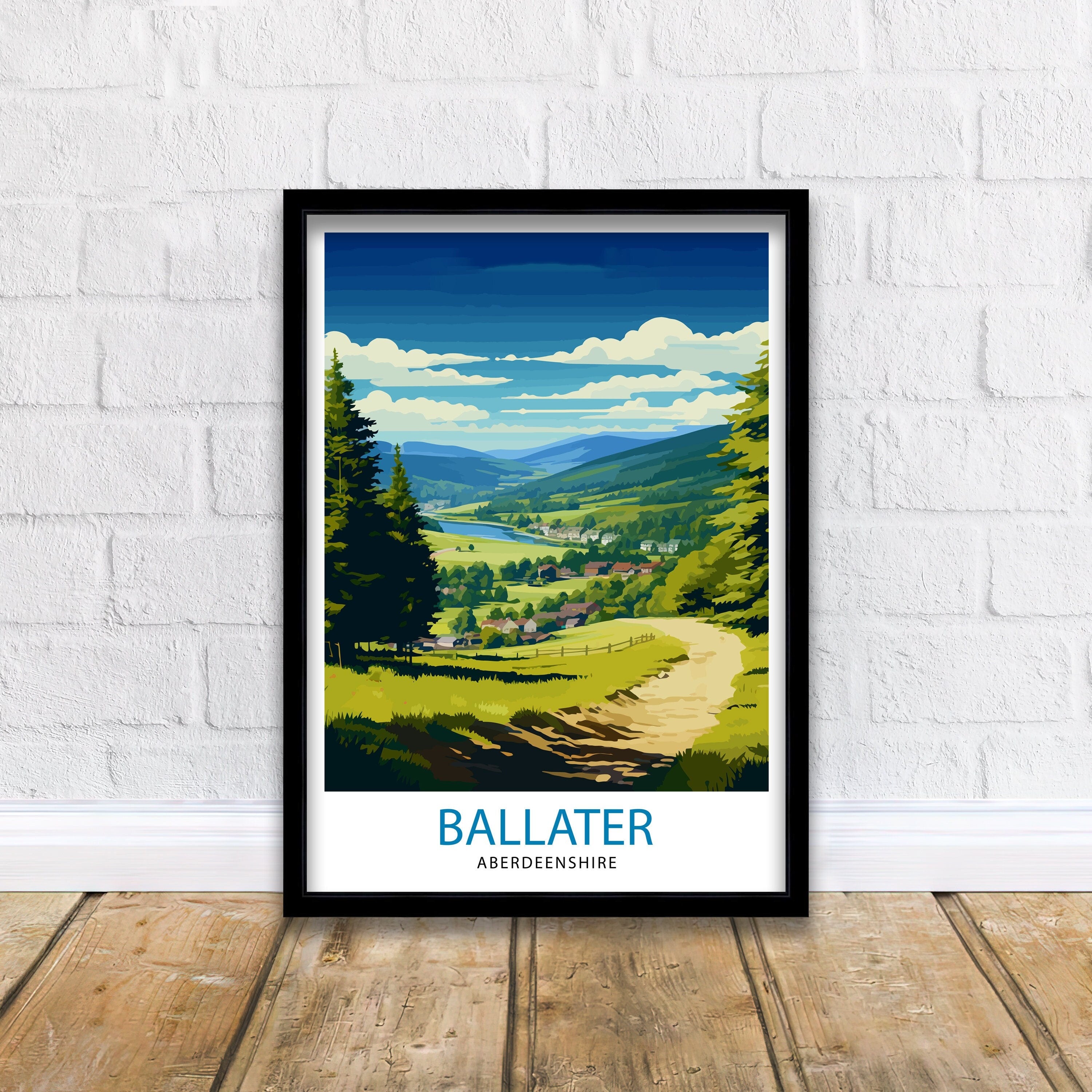 Ballater Aberdeenshire Travel Print Ballater Wall Decor Ballater Poster Aberdeenshire Travel Prints Ballater Art Print Ballater Illustration