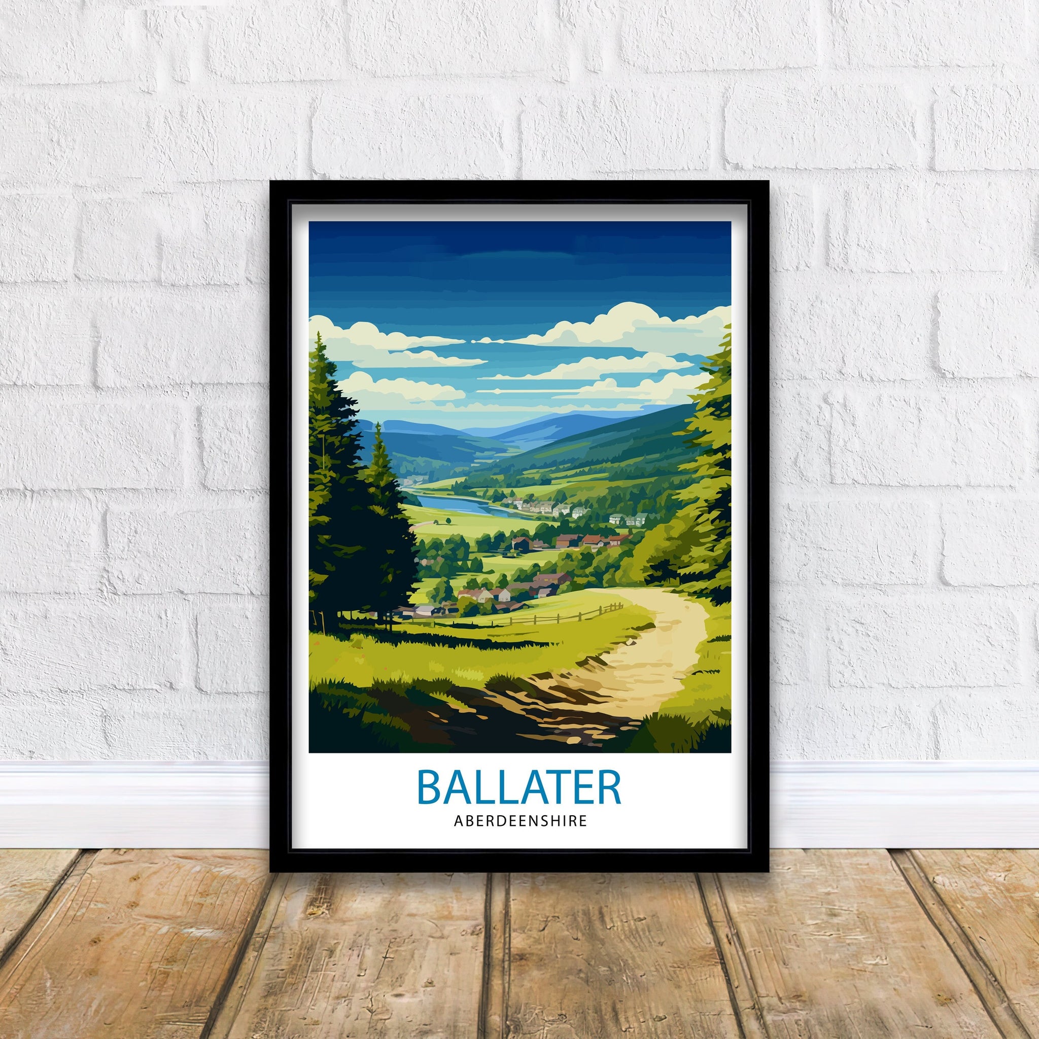 Ballater Aberdeenshire Travel Print Ballater Wall Decor Ballater Poster Aberdeenshire Travel Prints Ballater Art Print Ballater Illustration
