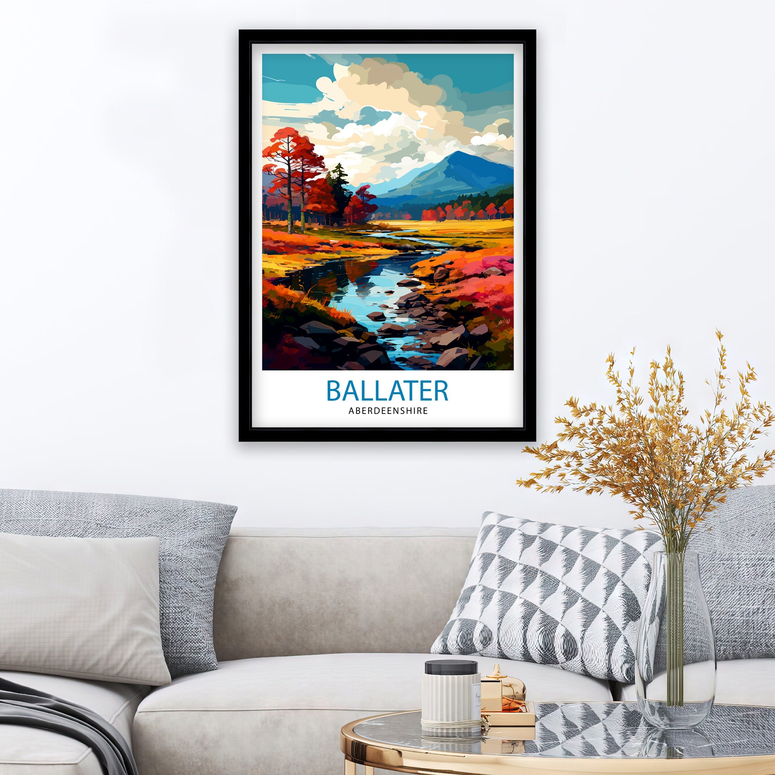 Ballater Aberdeenshire Travel Print Ballater Wall Decor Ballater Poster Aberdeenshire Travel Prints Ballater Art Print Ballater Illustration