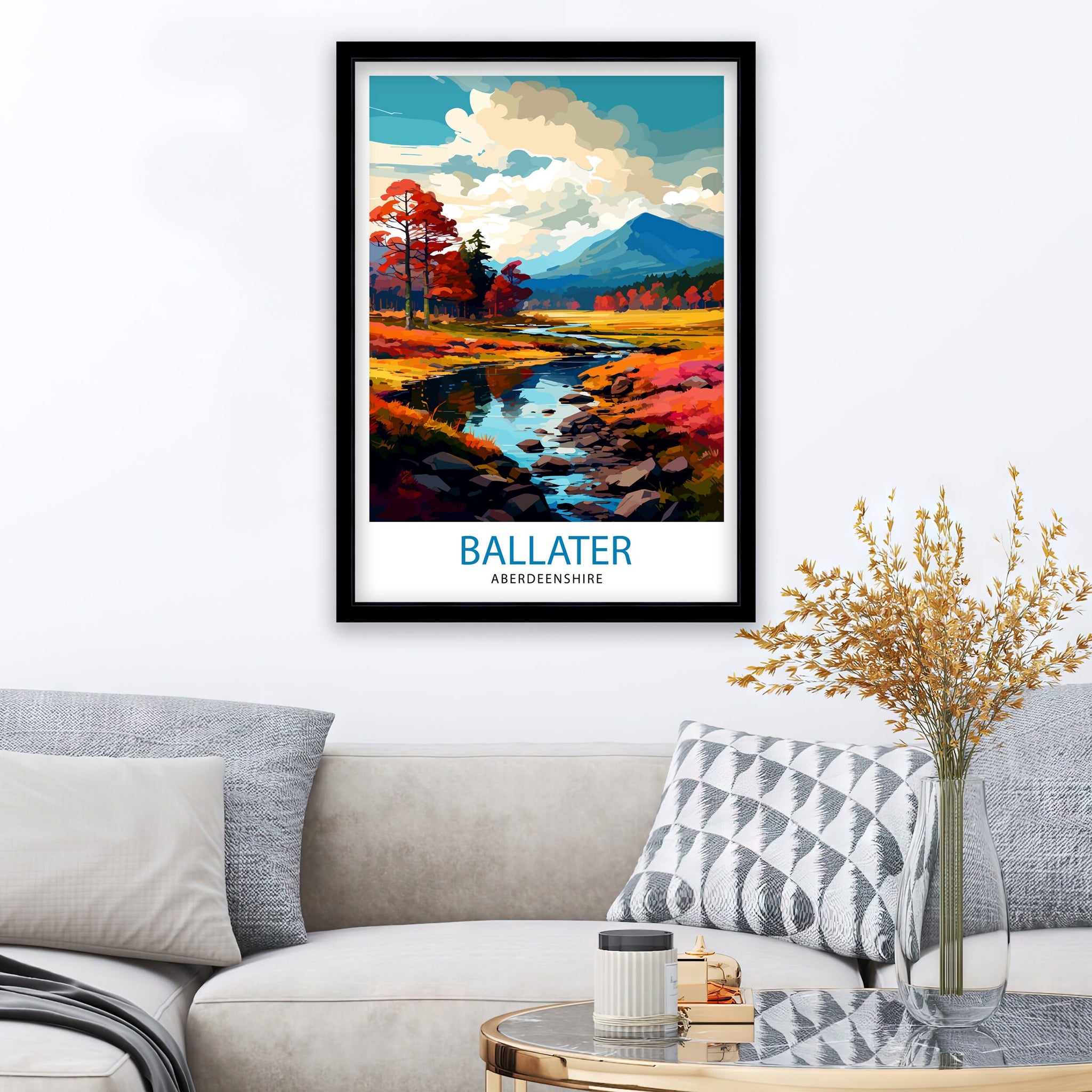 Ballater Aberdeenshire Travel Print Ballater Wall Decor Ballater Poster Aberdeenshire Travel Prints Ballater Art Print Ballater Illustration