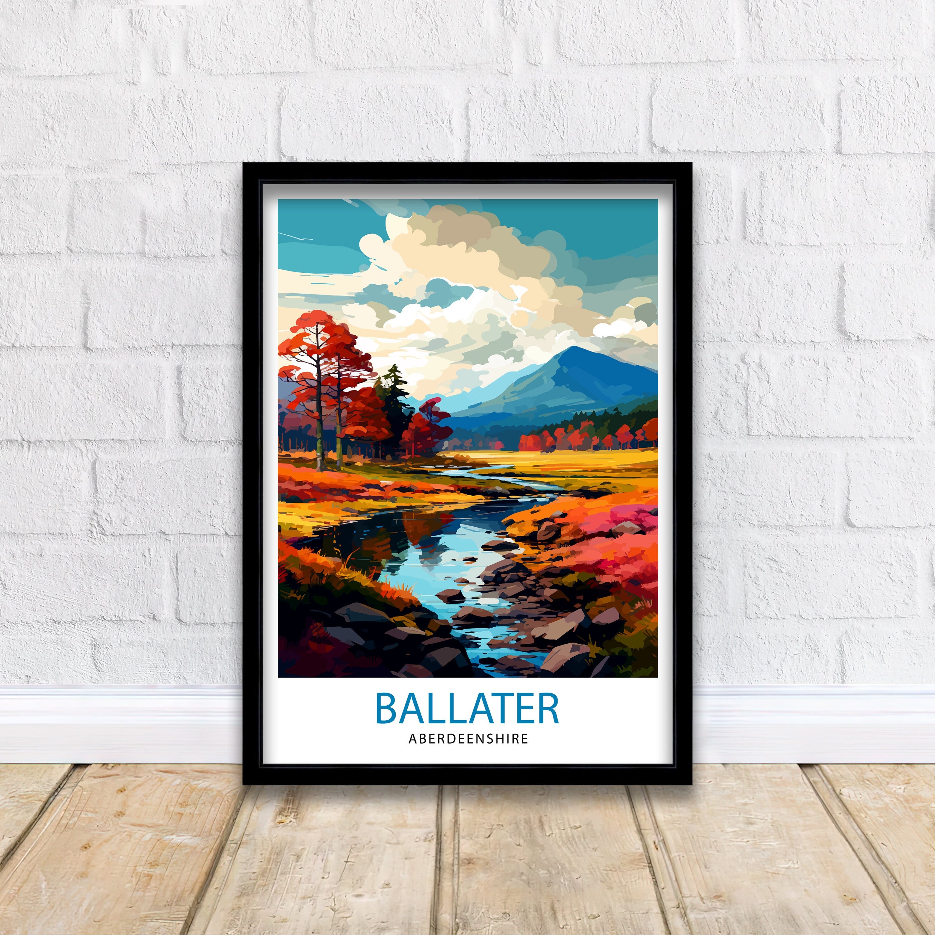 Ballater Aberdeenshire Travel Print Ballater Wall Decor Ballater Poster Aberdeenshire Travel Prints Ballater Art Print Ballater Illustration