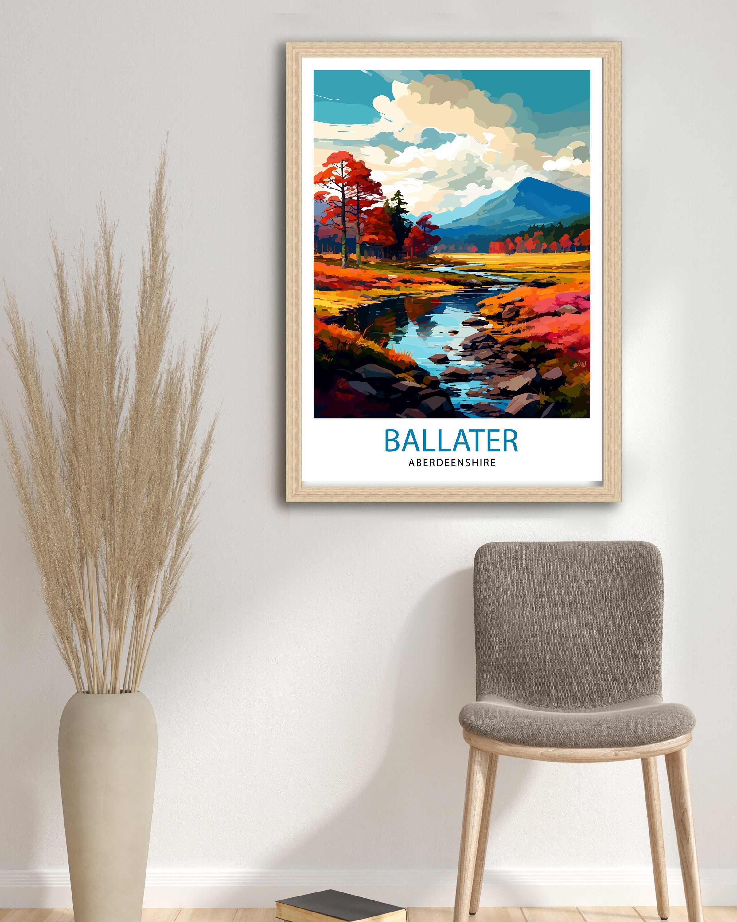 Ballater Aberdeenshire Travel Print Ballater Wall Decor Ballater Poster Aberdeenshire Travel Prints Ballater Art Print Ballater Illustration