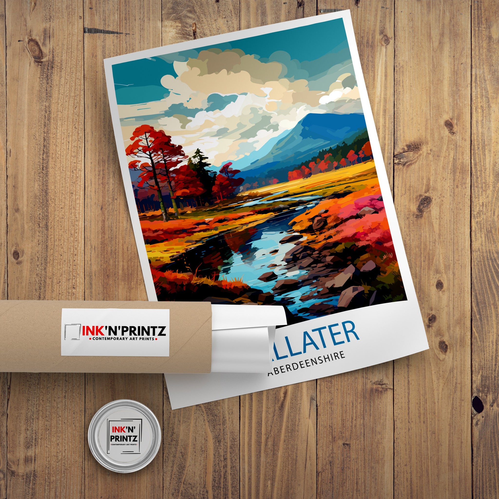 Ballater Aberdeenshire Travel Print Ballater Wall Decor Ballater Poster Aberdeenshire Travel Prints Ballater Art Print Ballater Illustration
