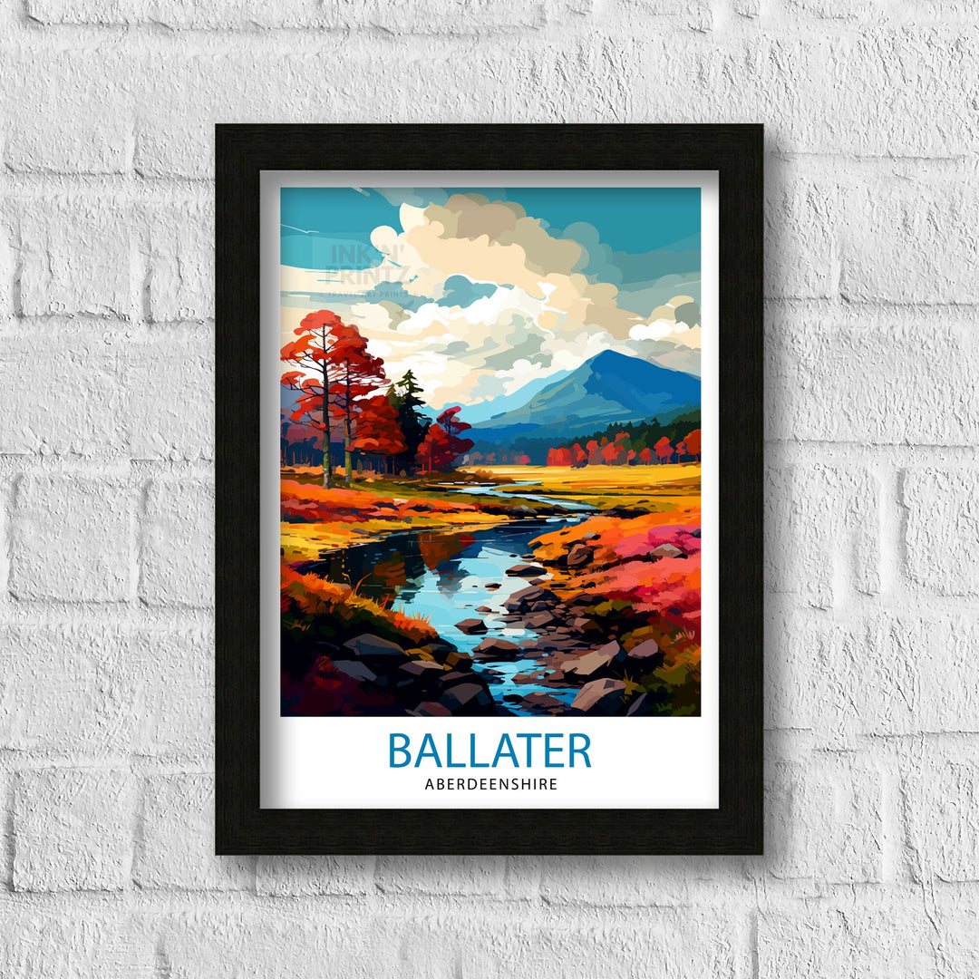 Ballater Aberdeenshire Travel Poster Ballater