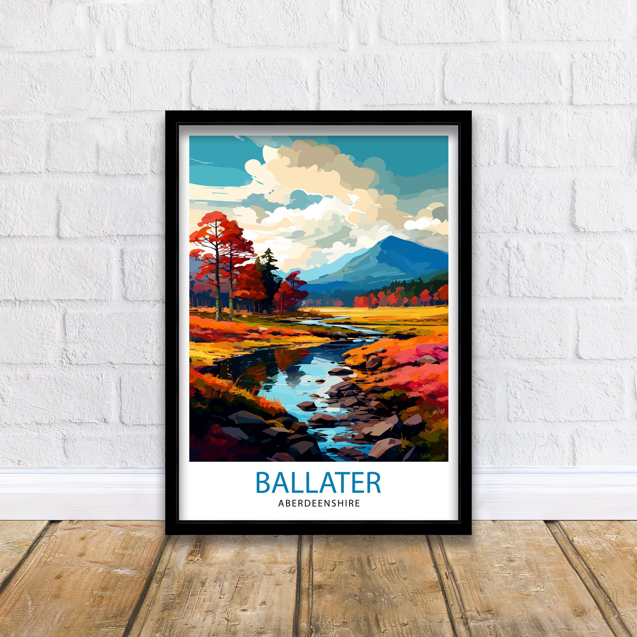 Ballater Aberdeenshire Travel Print Ballater Wall Decor Ballater Poster Aberdeenshire Travel Prints Ballater Art Print Ballater Illustration