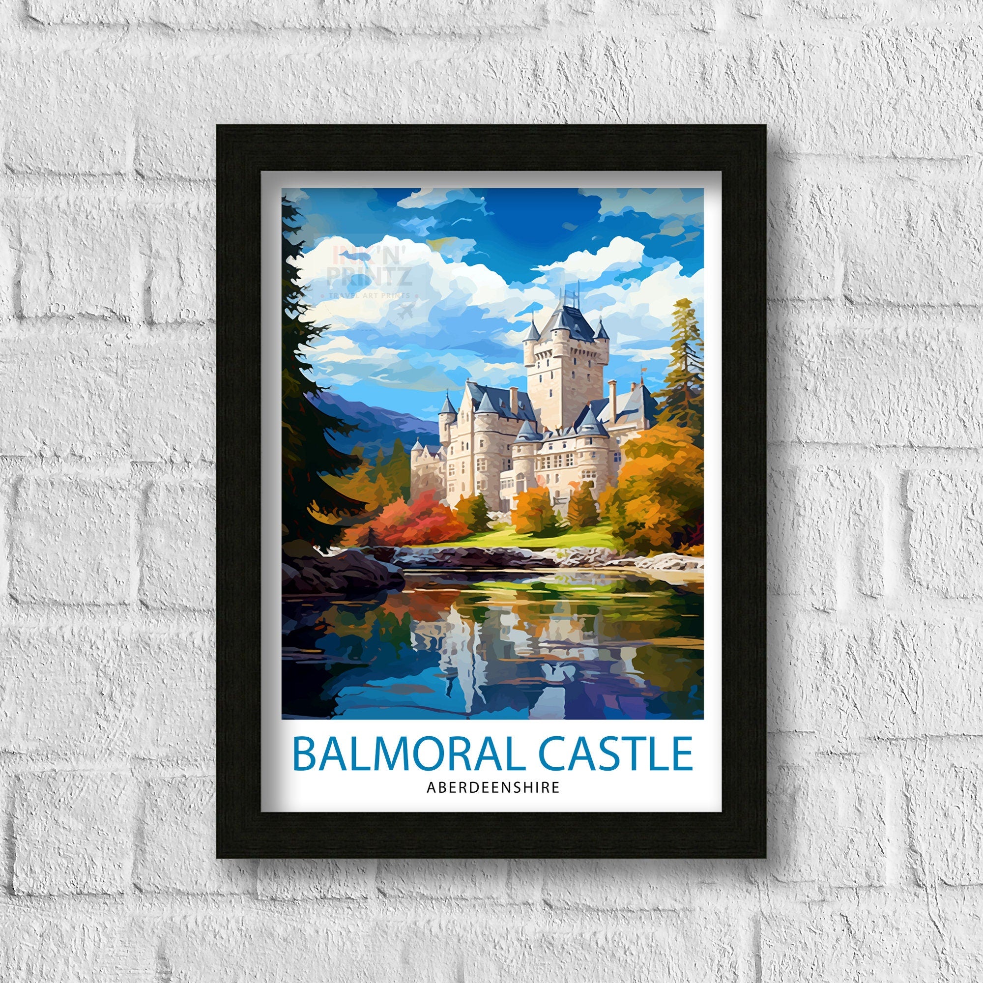 Balmoral Castle Aberdeenshire Travel Print - Balmoral Wall Decor - Balmoral Castle Poster Aberdeenshire Travel Prints Balmoral Castle