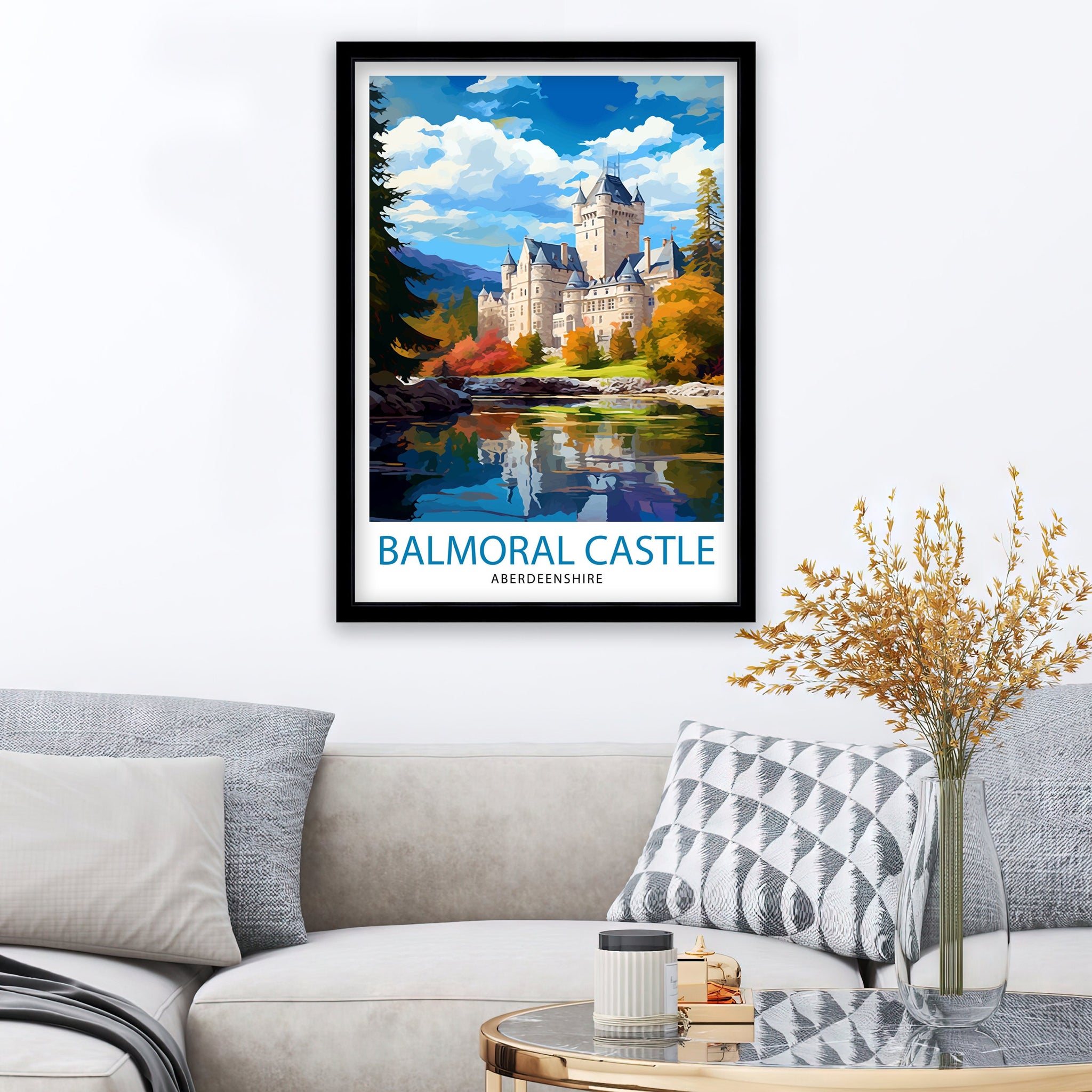 Balmoral Castle Aberdeenshire Travel Print - Balmoral Wall Decor - Balmoral Castle Poster Aberdeenshire Travel Prints Balmoral Castle