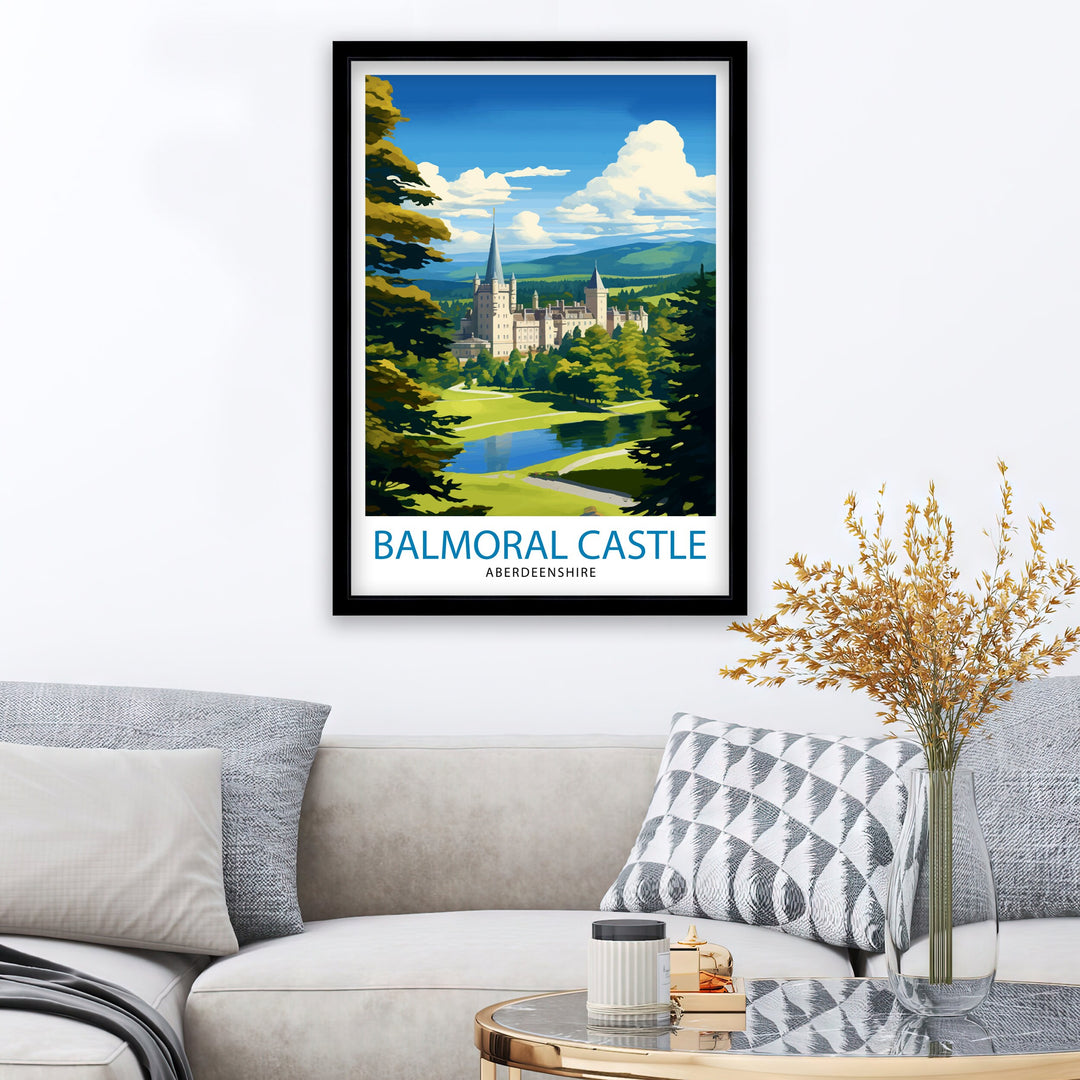 Balmoral Castle Aberdeenshire Travel Poster - Balmoral