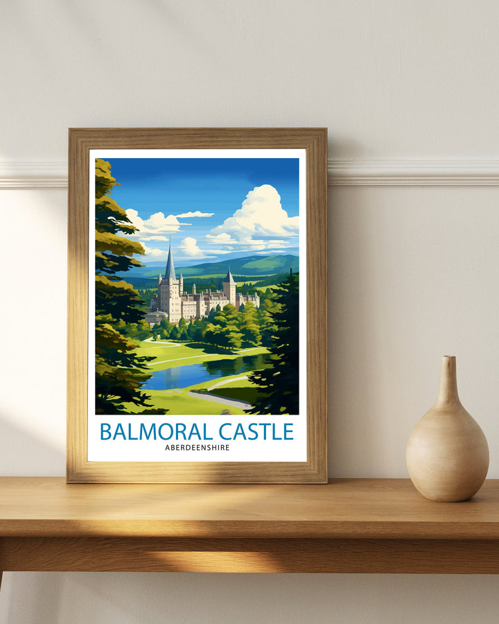 Balmoral Castle Aberdeenshire Travel Poster - Balmoral