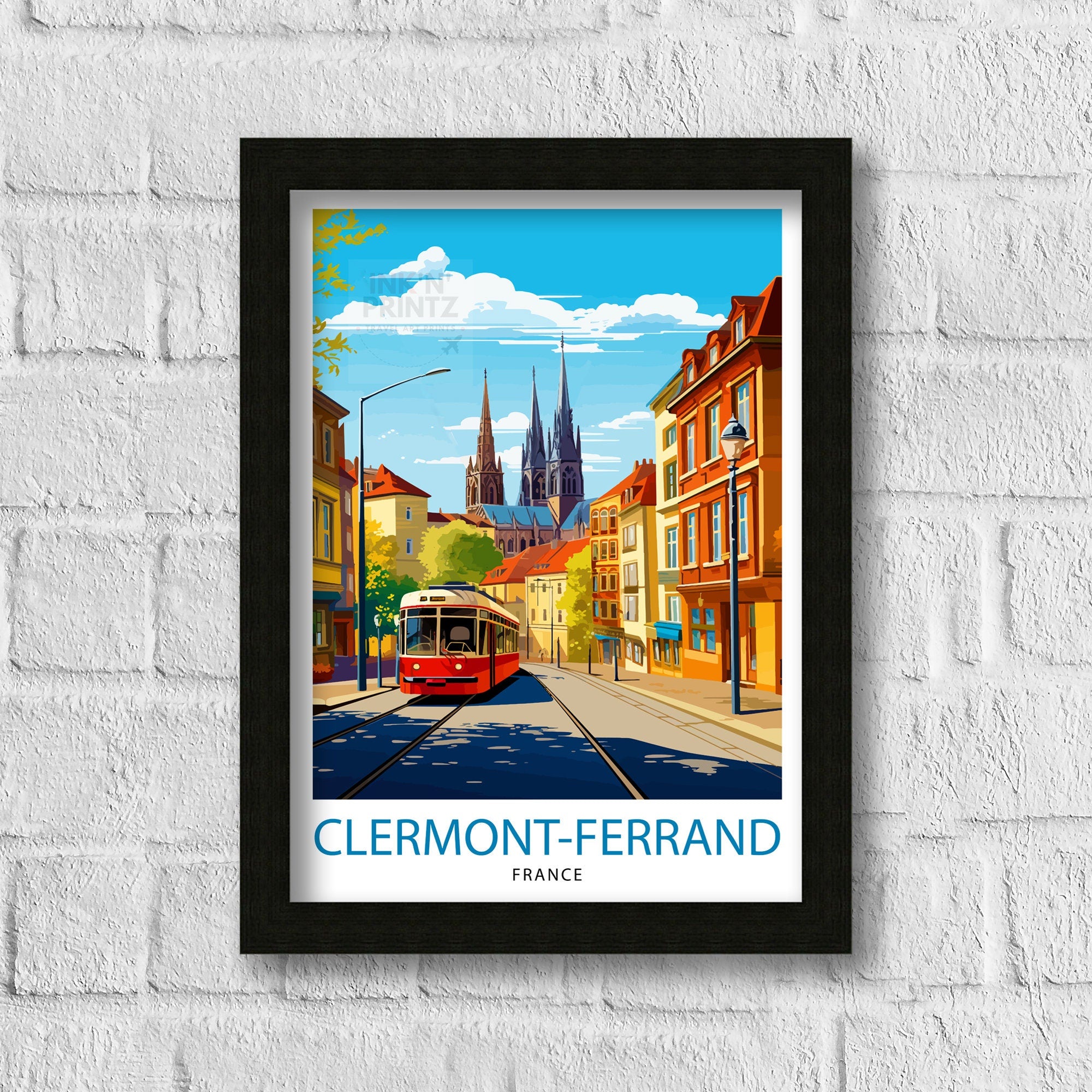 Clermont-Ferrand France Travel Print Clermont-Ferrand Wall Decor Clermont-Ferrand Poster France Travel Prints Clermont-Ferrand Art Print