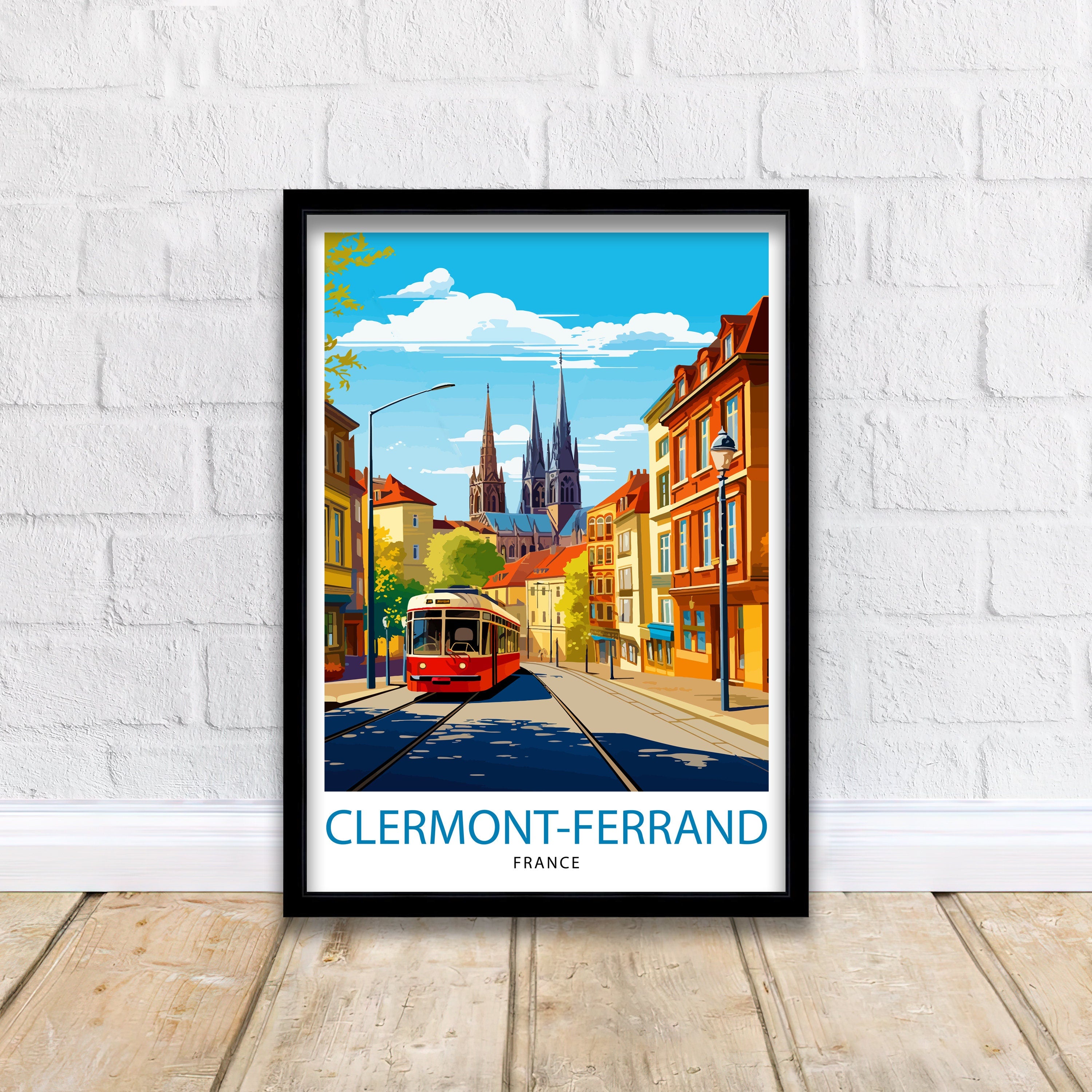 Clermont-Ferrand France Travel Print Clermont-Ferrand Wall Decor Clermont-Ferrand Poster France Travel Prints Clermont-Ferrand Art Print