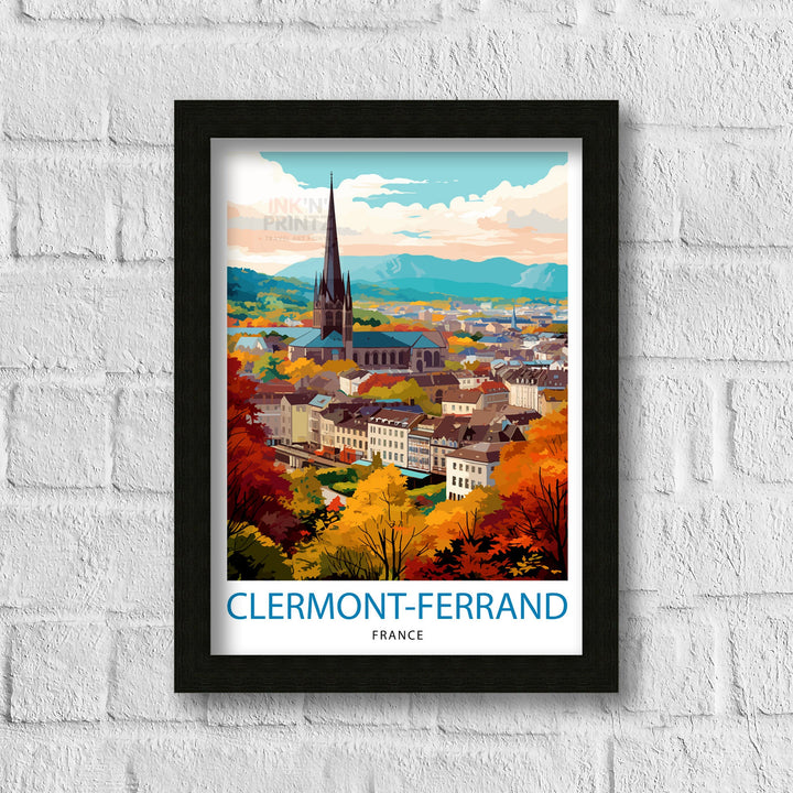 Clermont-Ferrand France Travel Poster Clermont-Ferrand