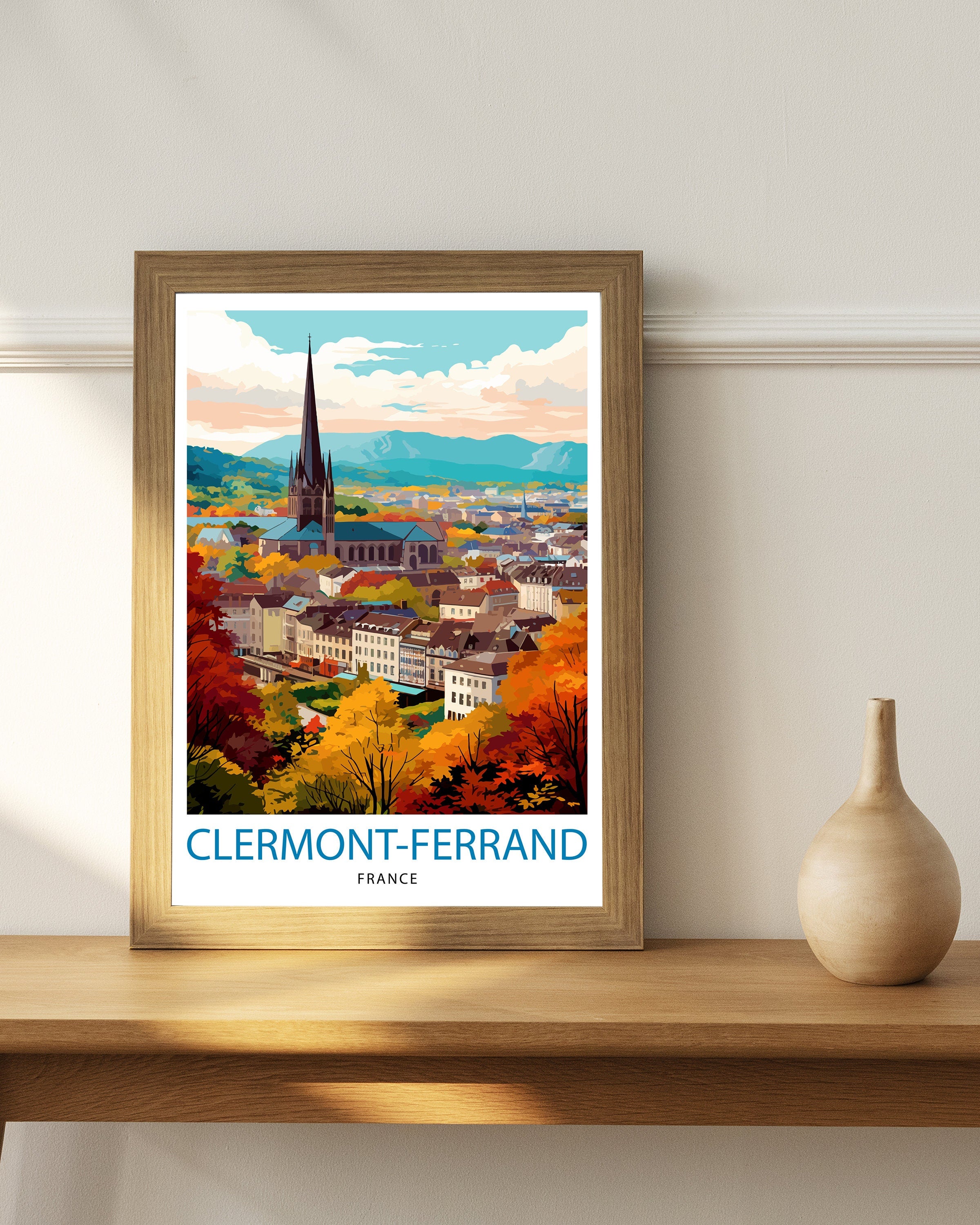 Clermont-Ferrand France Travel Print Clermont-Ferrand Wall Decor Clermont-Ferrand Poster France Travel Prints Clermont-Ferrand Art Print