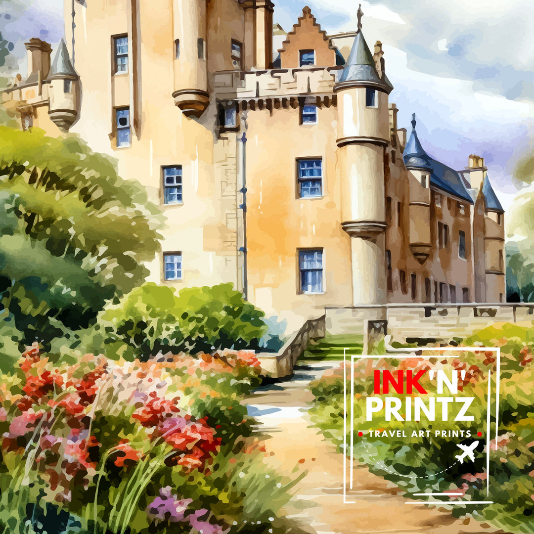 Crathes Castle Aberdeenshire Travel Poster Crathes Castle