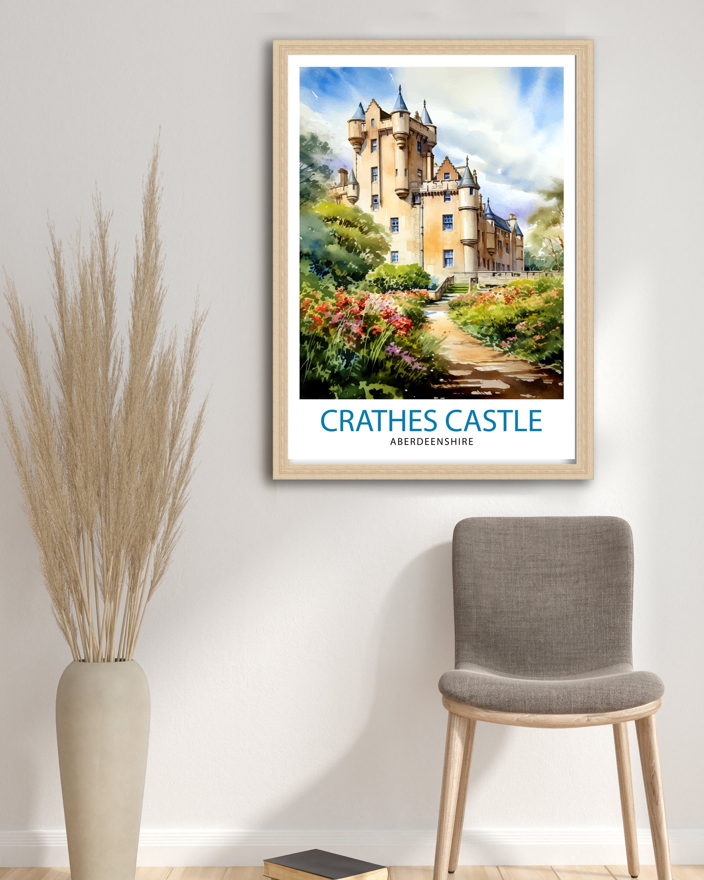 Crathes Castle Aberdeenshire Travel Print Crathes Castle Wall Decor Crathes Castle Poster Aberdeenshire Travel Prints Crathes Castle Art