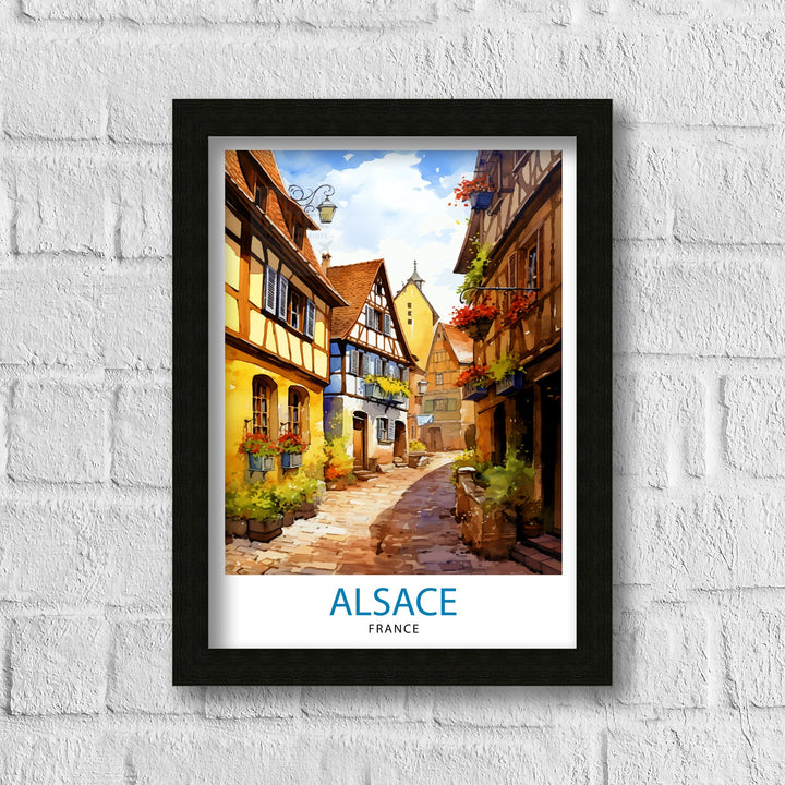 Alsace France Travel Print Alsace Wall Decor Alsace Poster France Travel Prints Alsace Art Print Alsace Illustration Alsace Wall Art France