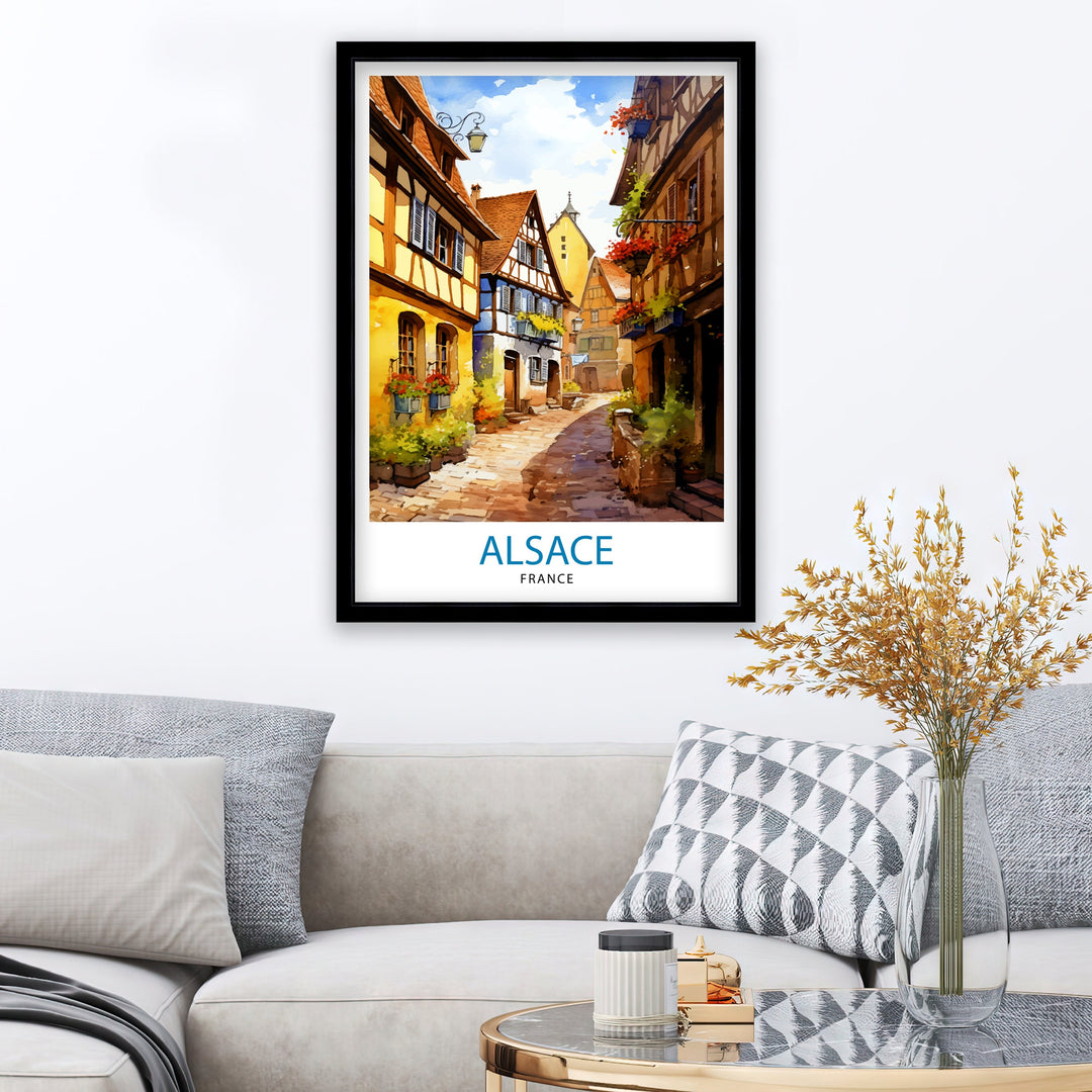 Alsace France Travel Print Alsace Wall Decor Alsace Poster France Travel Prints Alsace Art Print Alsace Illustration Alsace Wall Art France