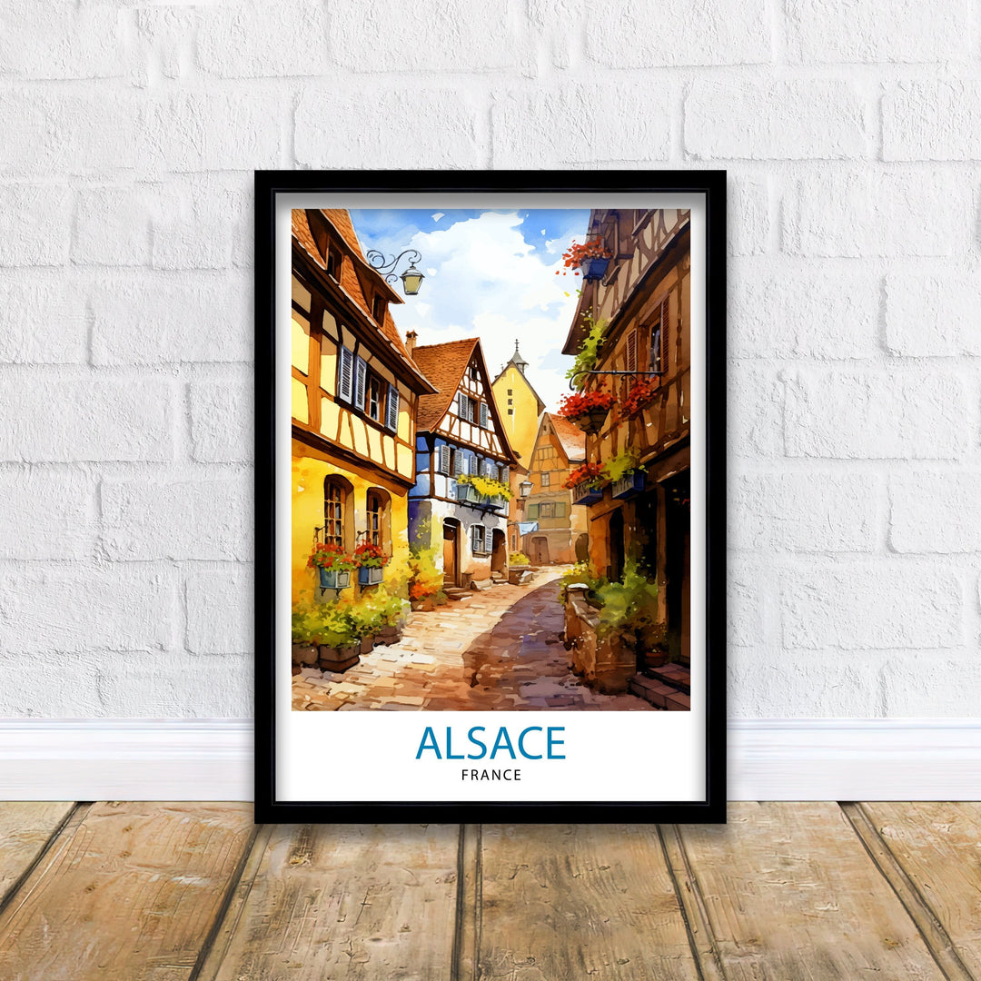 Alsace France Travel Print Alsace Wall Decor Alsace Poster France Travel Prints Alsace Art Print Alsace Illustration Alsace Wall Art France