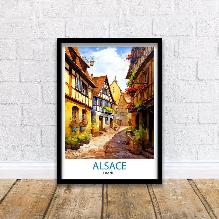 Alsace France Travel Print Alsace Wall Decor Alsace Poster France Travel Prints Alsace Art Print Alsace Illustration Alsace Wall Art France