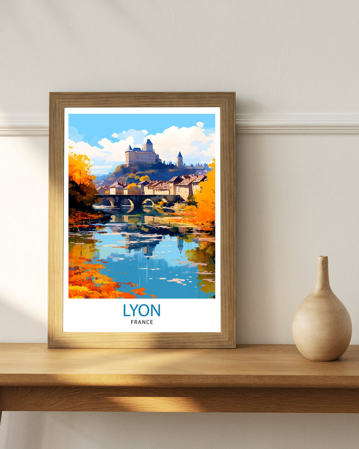 Lyon France Travel Print Lyon Wall Decor Lyon Poster France Travel Prints Lyon Art Print Lyon Illustration Lyon Wall Art - France Print