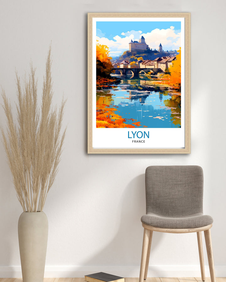 Lyon France Travel Print Lyon Wall Decor Lyon Poster France Travel Prints Lyon Art Print Lyon Illustration Lyon Wall Art - France Print