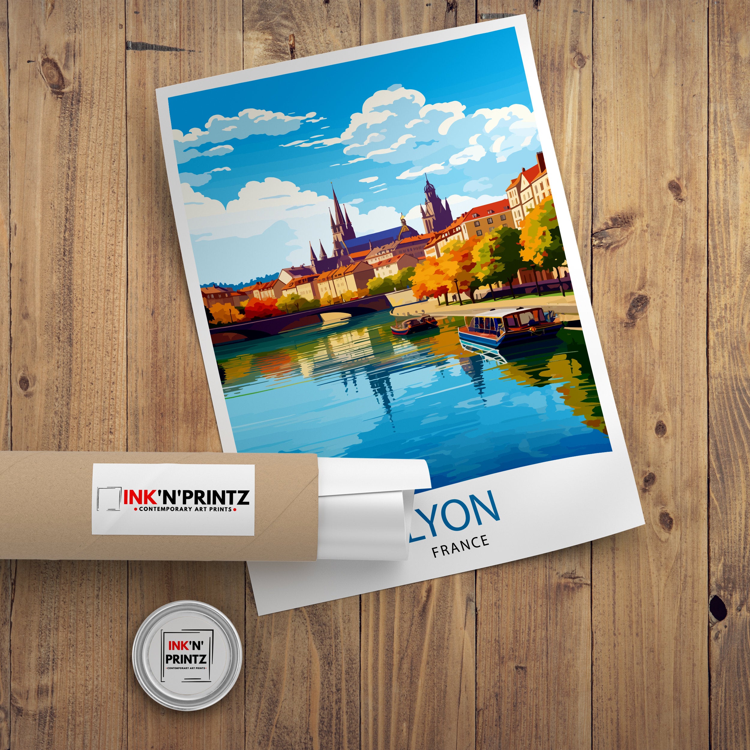 Lyon France Travel Print Lyon Wall Decor Lyon Poster France Travel Prints Lyon Art Print Lyon Illustration Lyon Wall Art - France Print