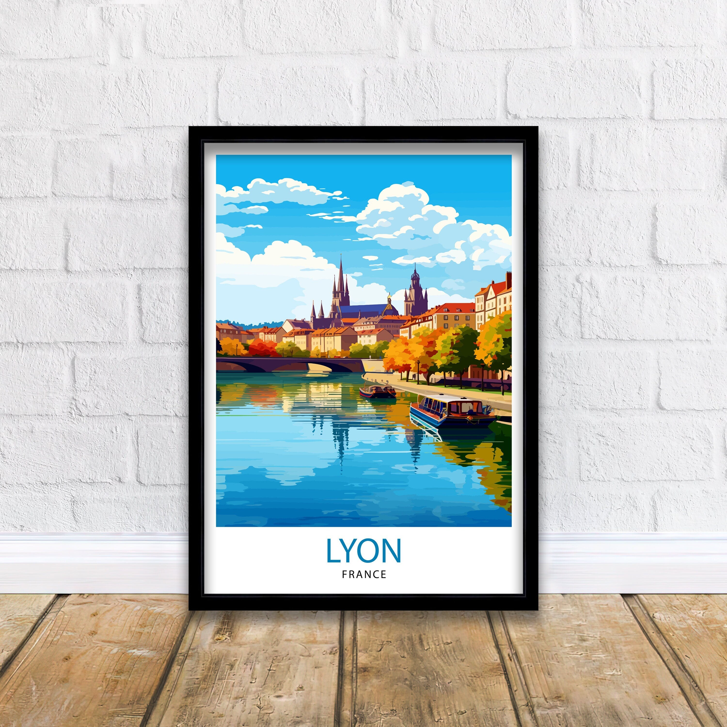 Lyon France Travel Print Lyon Wall Decor Lyon Poster France Travel Prints Lyon Art Print Lyon Illustration Lyon Wall Art - France Print