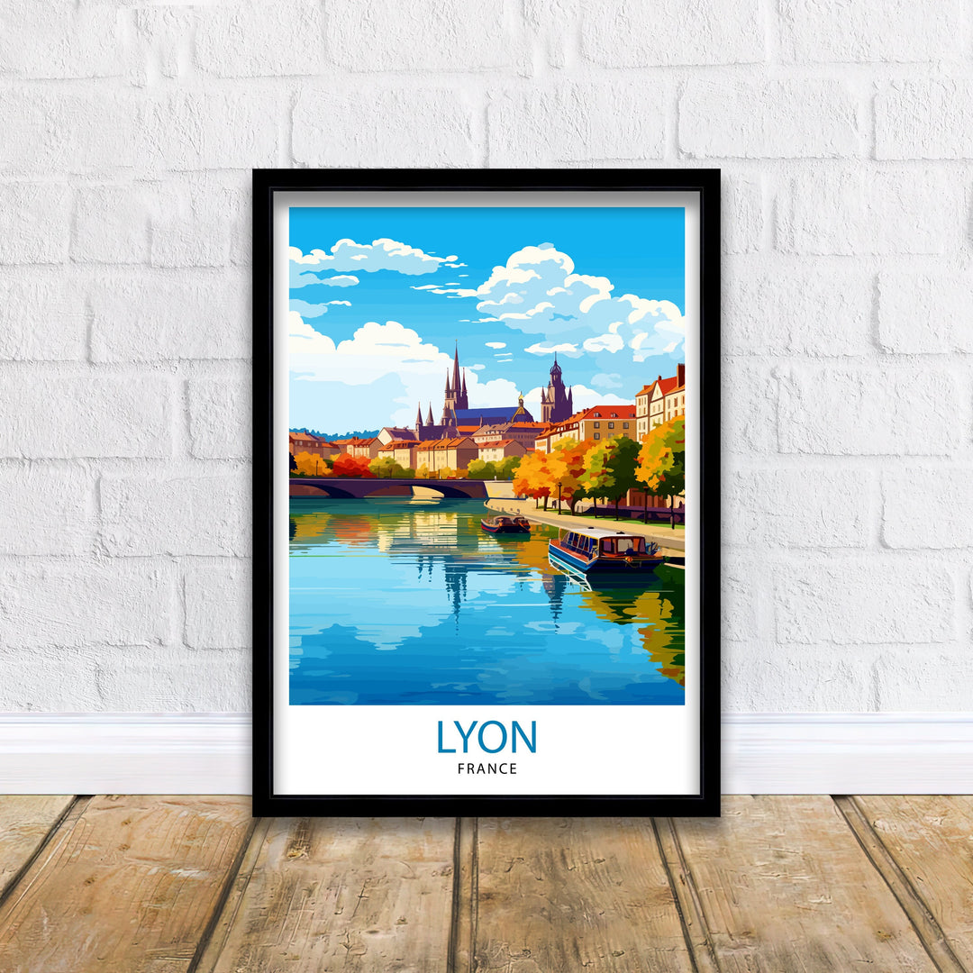 Lyon France Travel Print Lyon Wall Decor Lyon Poster France Travel Prints Lyon Art Print Lyon Illustration Lyon Wall Art - France Print