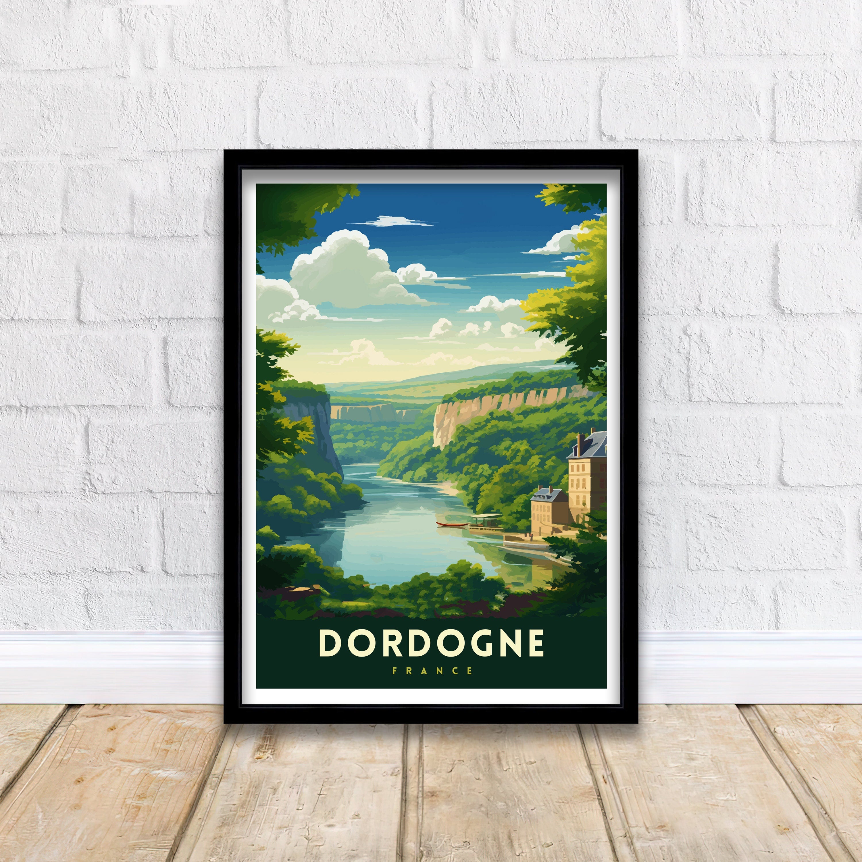 Dordogne France Travel Print Dordogne Wall Decor Dordogne Poster France Travel Prints Dordogne Art Print Dordogne Illustration Dordogne