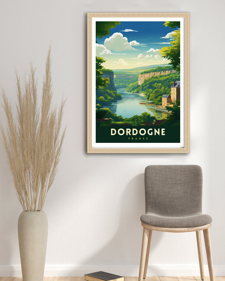 Dordogne France Travel Print Dordogne Wall Decor Dordogne Poster France Travel Prints Dordogne Art Print Dordogne Illustration Dordogne