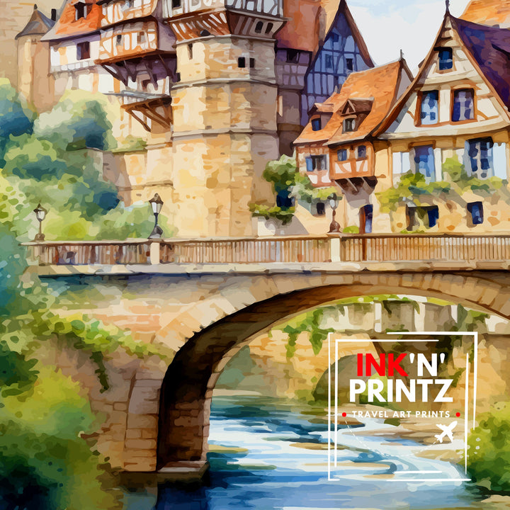 Dordogne France Travel Print Dordogne Wall Decor Dordogne Poster France Travel Prints Dordogne Art Print Dordogne Illustration Dordogne