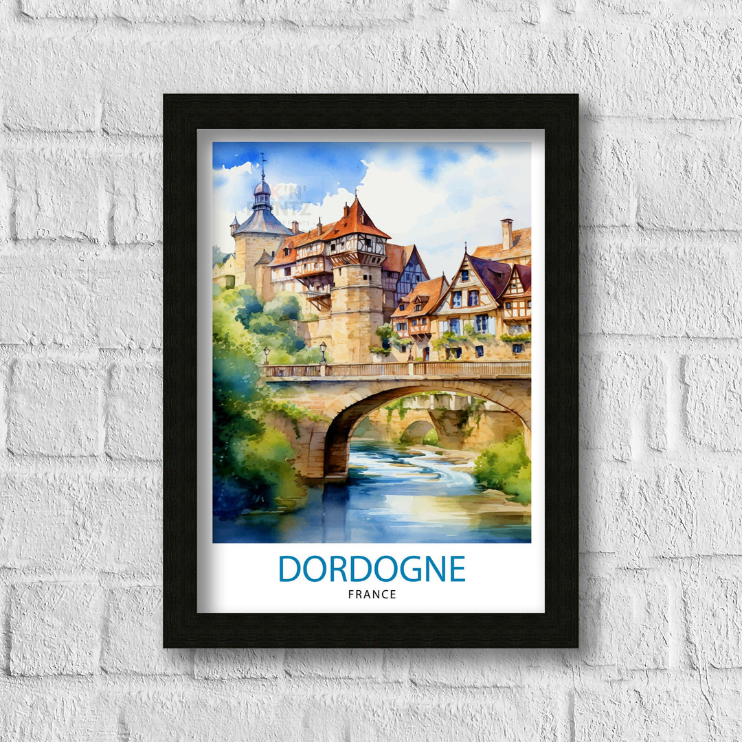 Dordogne France Travel Print Dordogne Wall Decor Dordogne Poster France Travel Prints Dordogne Art Print Dordogne Illustration Dordogne