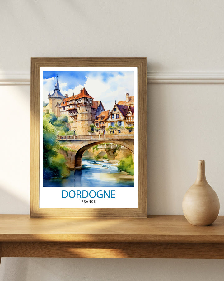 Dordogne France Travel Print Dordogne Wall Decor Dordogne Poster France Travel Prints Dordogne Art Print Dordogne Illustration Dordogne