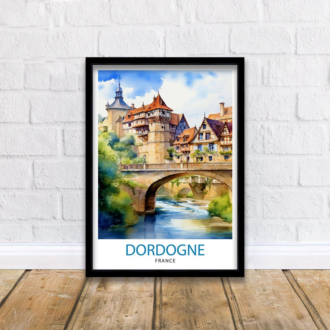 Dordogne France Travel Print Dordogne Wall Decor Dordogne Poster France Travel Prints Dordogne Art Print Dordogne Illustration Dordogne