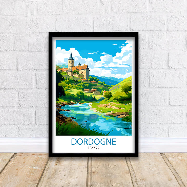 Dordogne France Travel Print Dordogne Wall Decor Dordogne Poster France Travel Prints Dordogne Art Print Dordogne Illustration Dordogne