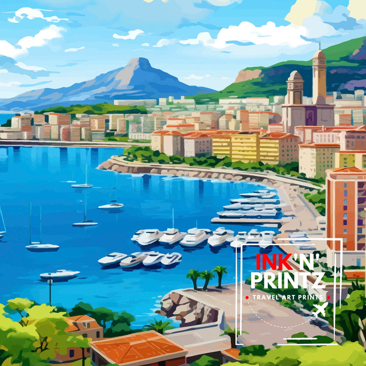 Monaco Art Print | Monaco | Monaco Poster | Monaco Print | Monaco Wall Art | Travel Poster | Monaco Art | Monaco Travel Poster | Wall Art