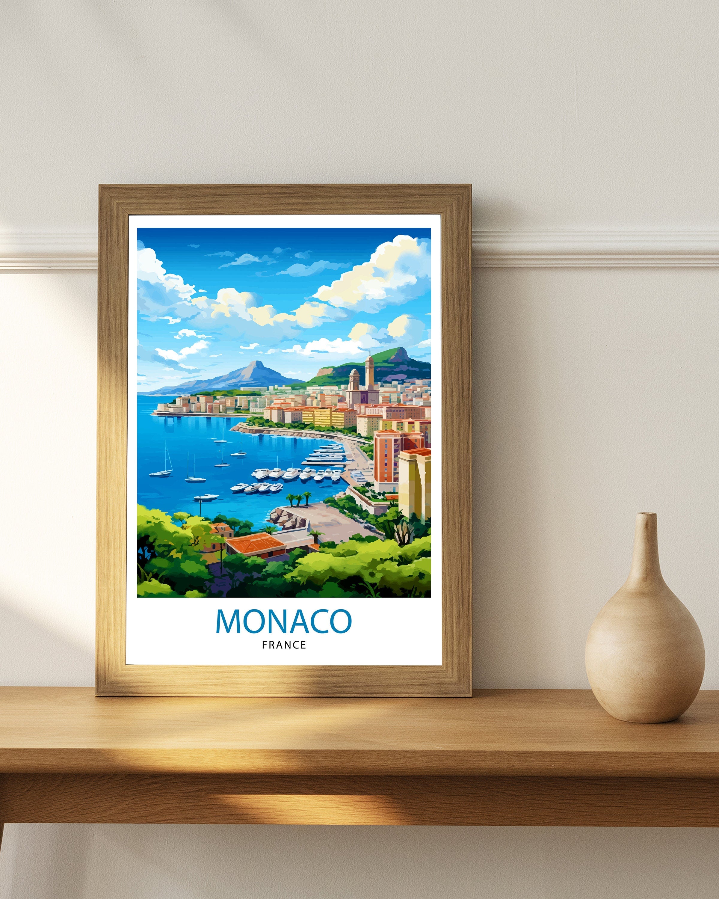 Monaco Art Print | Monaco | Monaco Poster | Monaco Print | Monaco Wall Art | Travel Poster | Monaco Art | Monaco Travel Poster | Wall Art