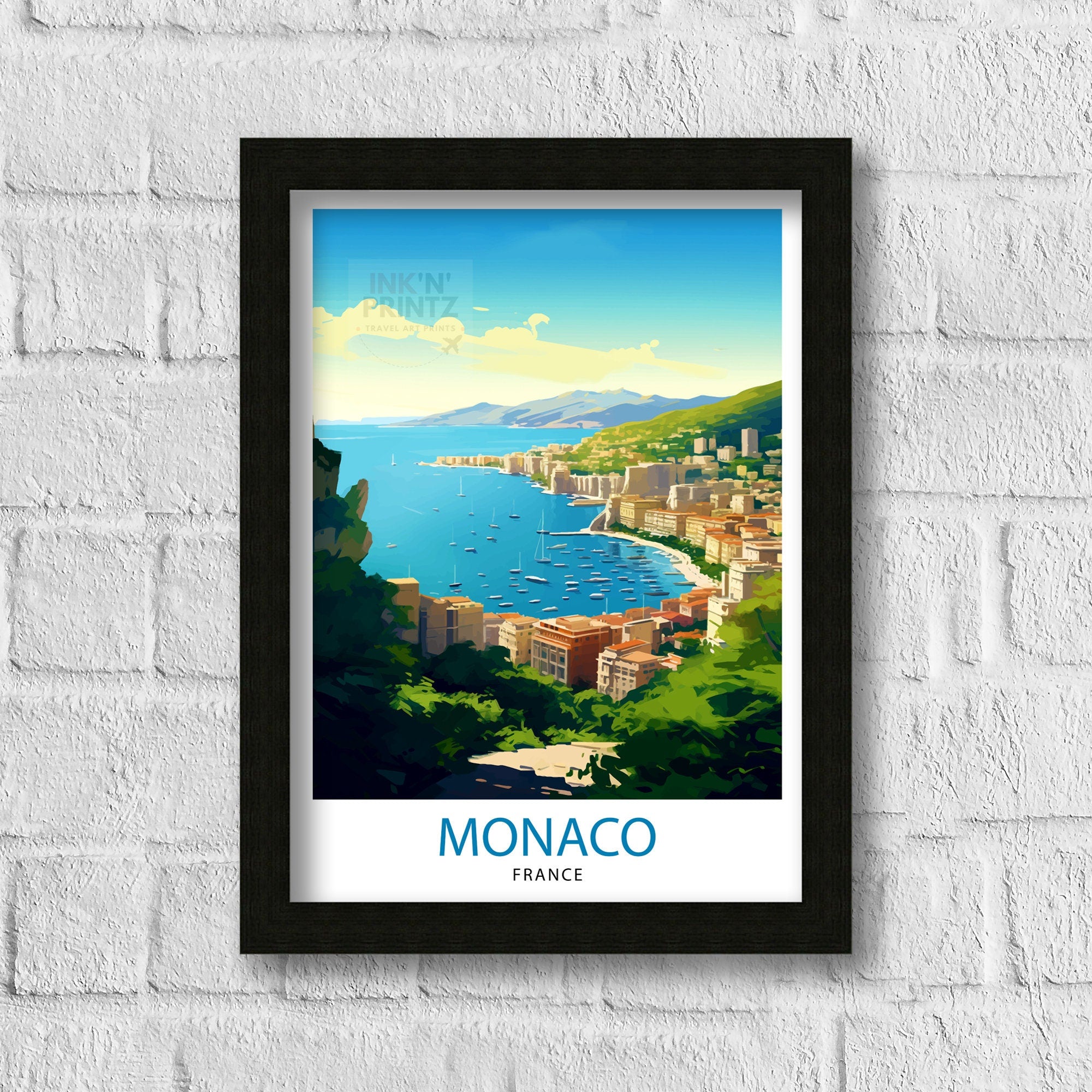 Monaco Travel Poster | French Riviera Wall Art