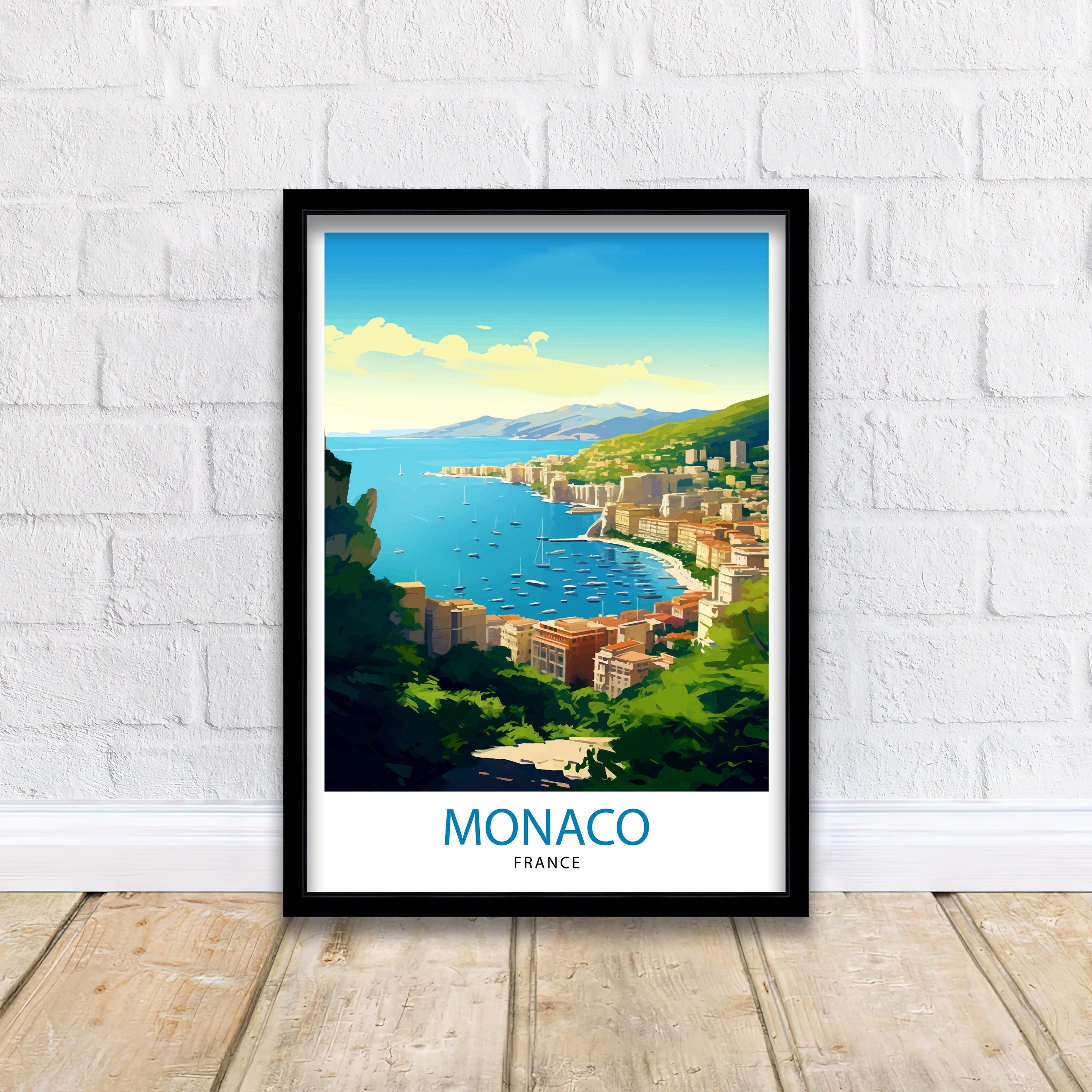 Monaco Travel Poster | French Riviera Wall Art