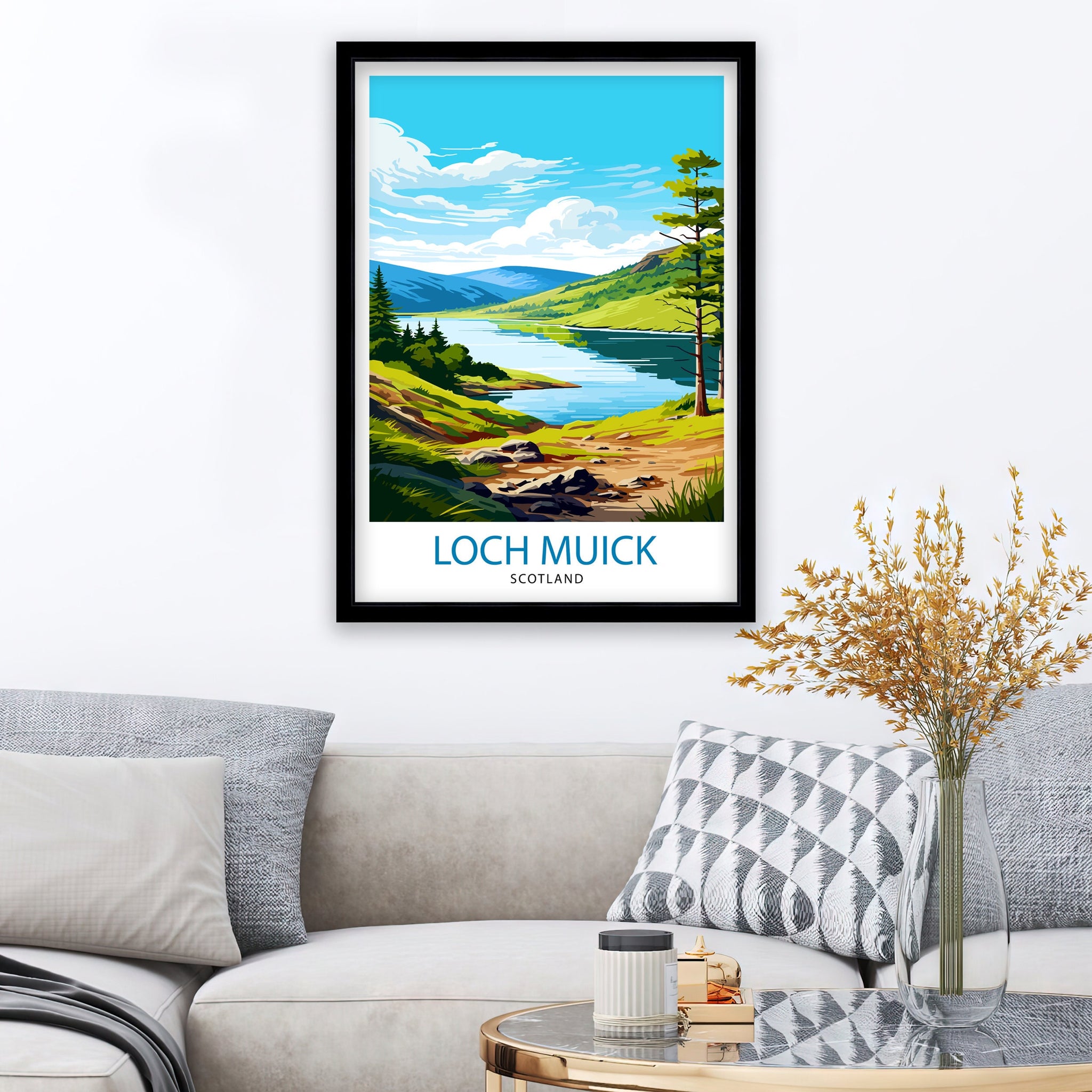Loch Muick Scotland Travel Print Loch Muick Wall Decor Loch Muick Poster Scotland Travel Prints Loch Muick Art Print Loch Muick