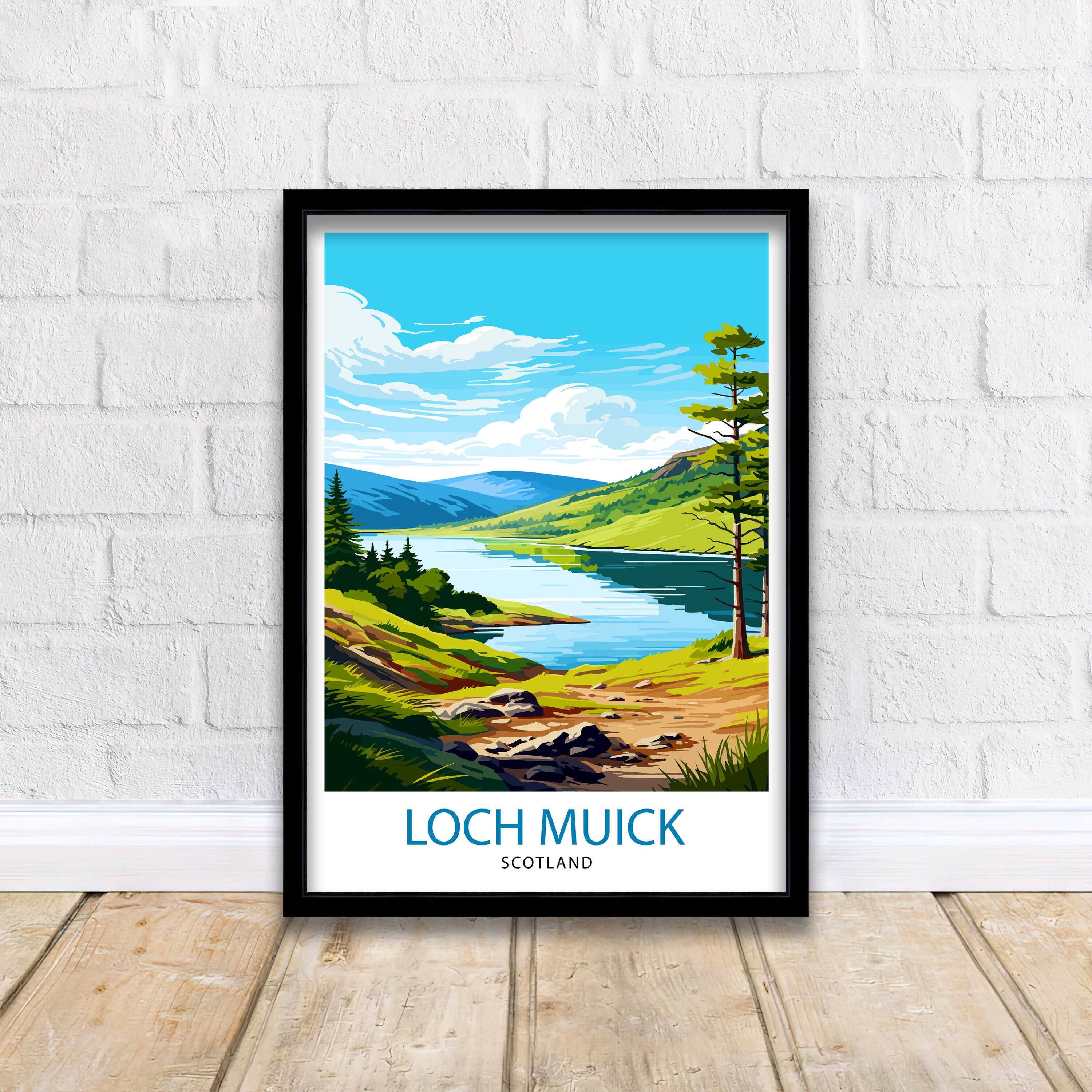 Loch Muick Scotland Travel Print Loch Muick Wall Decor Loch Muick Poster Scotland Travel Prints Loch Muick Art Print Loch Muick