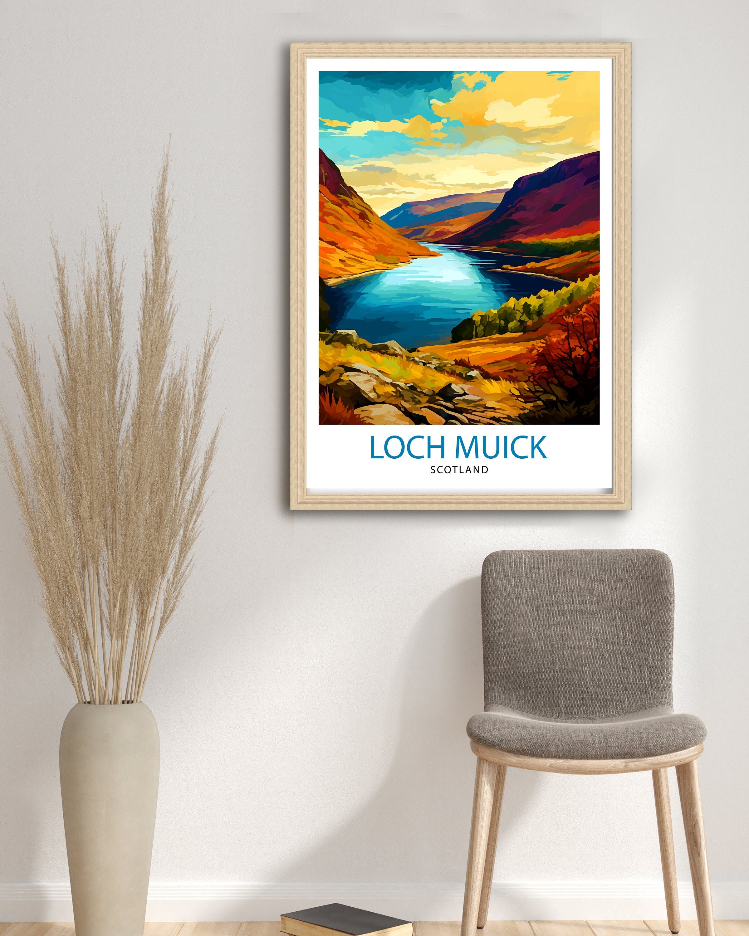 Loch Muick Scotland Travel Print Loch Muick Wall Decor Loch Muick Poster Scotland Travel Prints Loch Muick Art Print Loch Muick