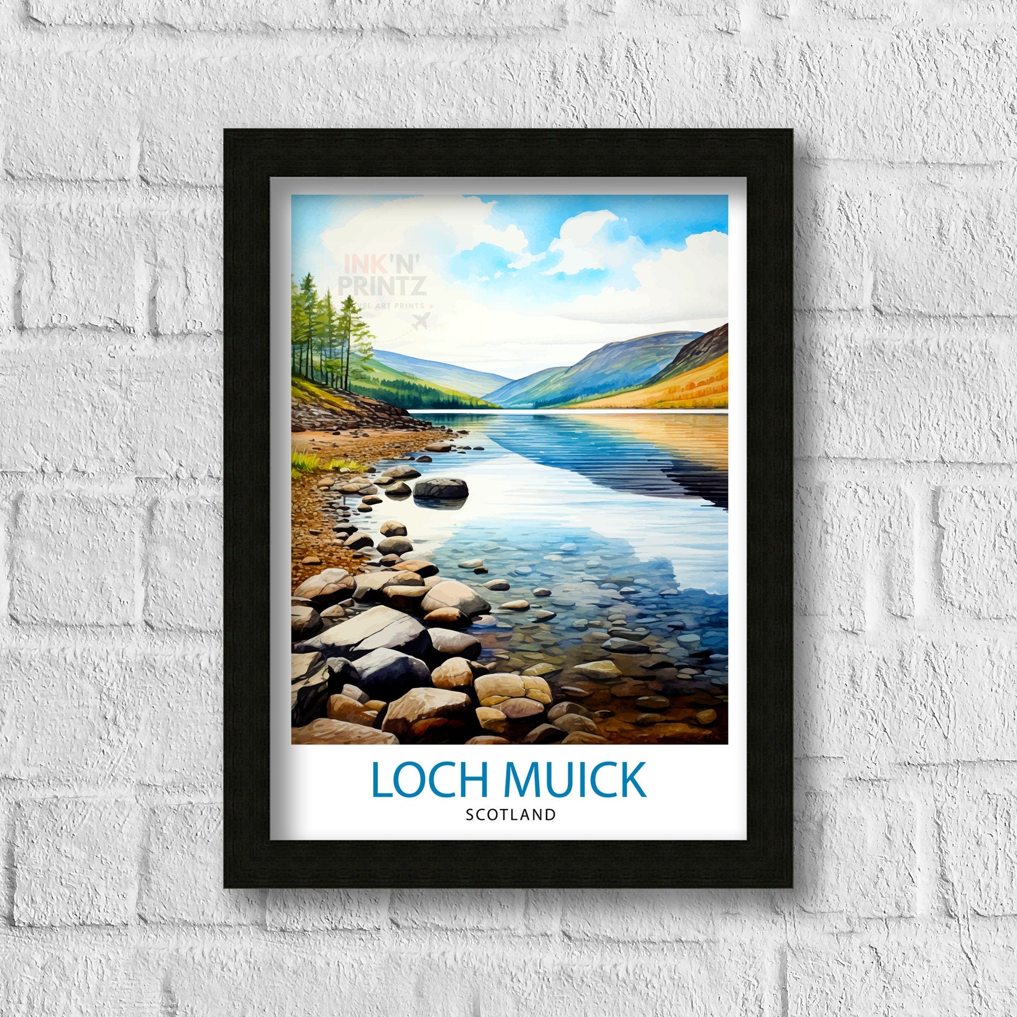 Loch Muick Scotland Travel Print Loch Muick Wall Decor Loch Muick Poster Scotland Travel Prints Loch Muick Art Print Loch Muick