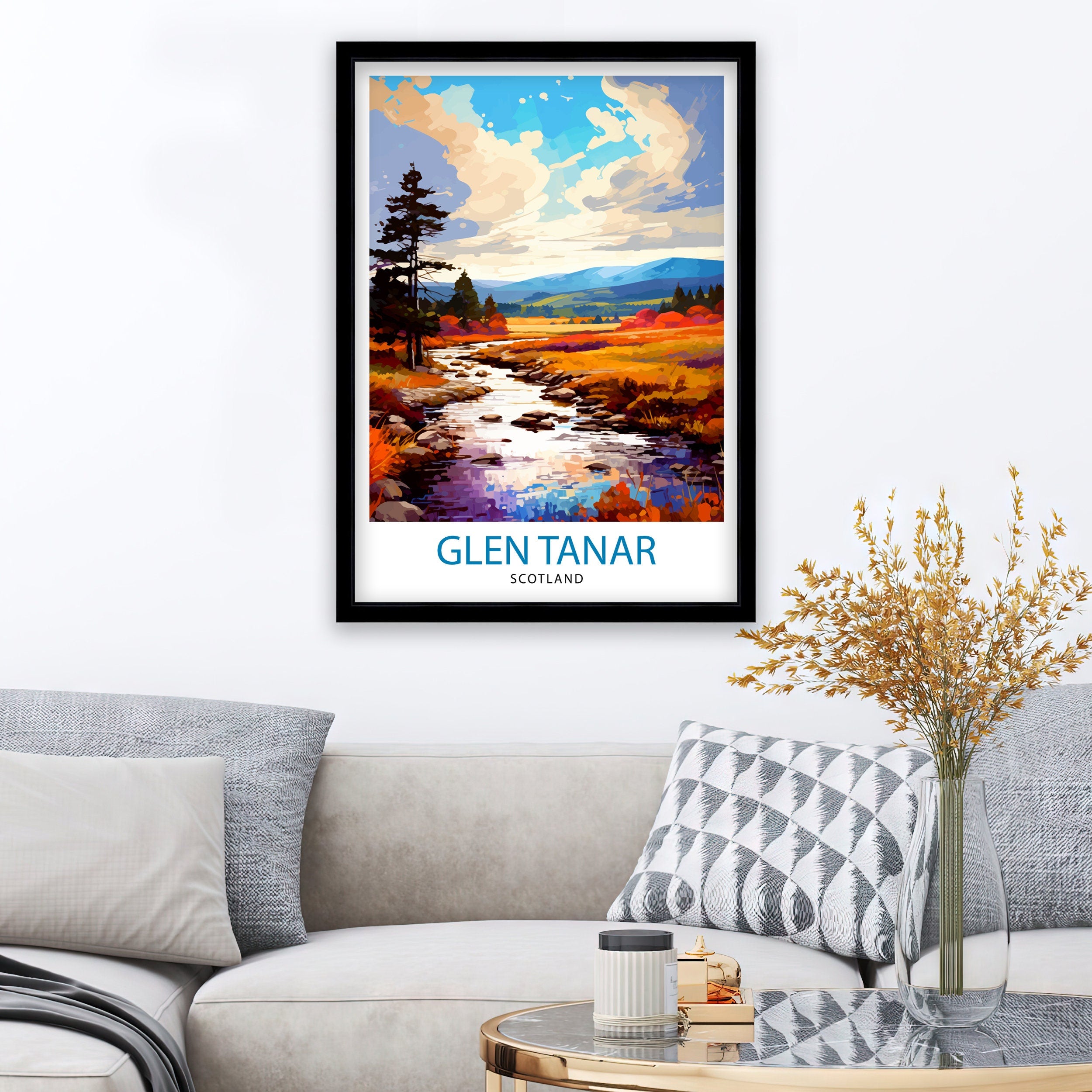 Glen Tanar Scotland Travel Print Glen Tanar Wall Decor Glen Tanar Poster Scotland Travel Prints Glen Tanar Art Print Glen Tanar Illustration