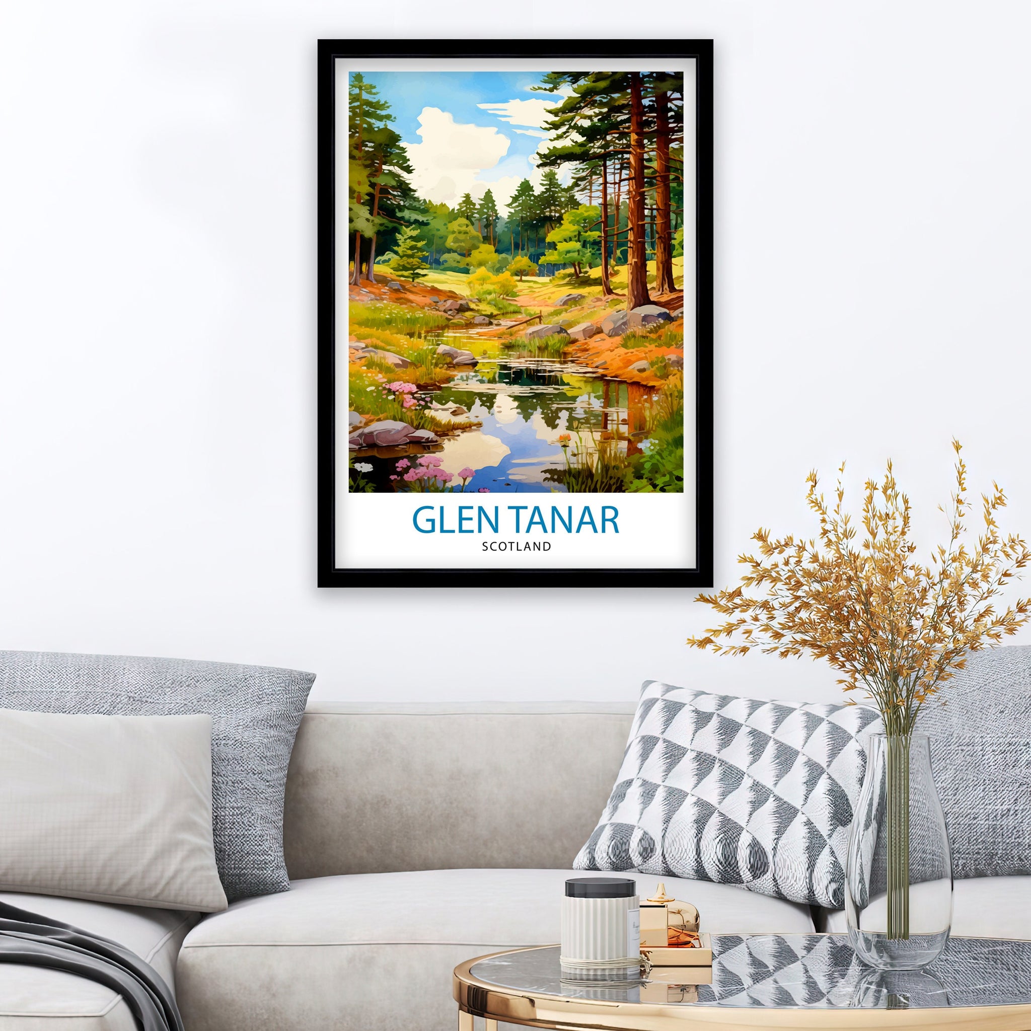 Glen Tanar Scotland Travel Print Glen Tanar Wall Decor Glen Tanar Poster Scotland Travel Prints Glen Tanar Art Print Glen Tanar Illustration