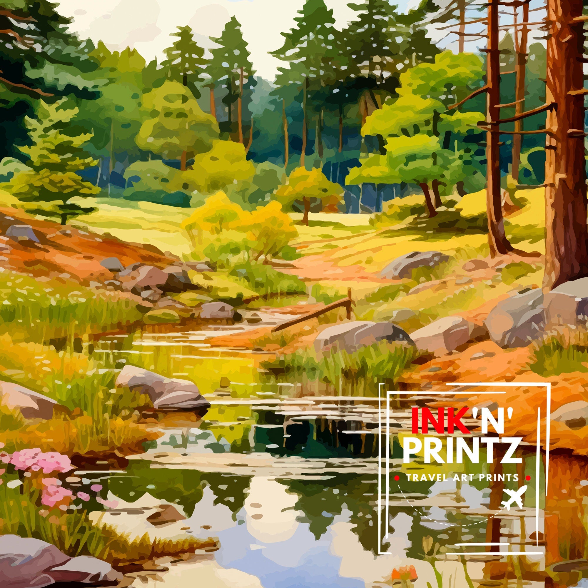 Glen Tanar Scotland Travel Print Glen Tanar Wall Decor Glen Tanar Poster Scotland Travel Prints Glen Tanar Art Print Glen Tanar Illustration