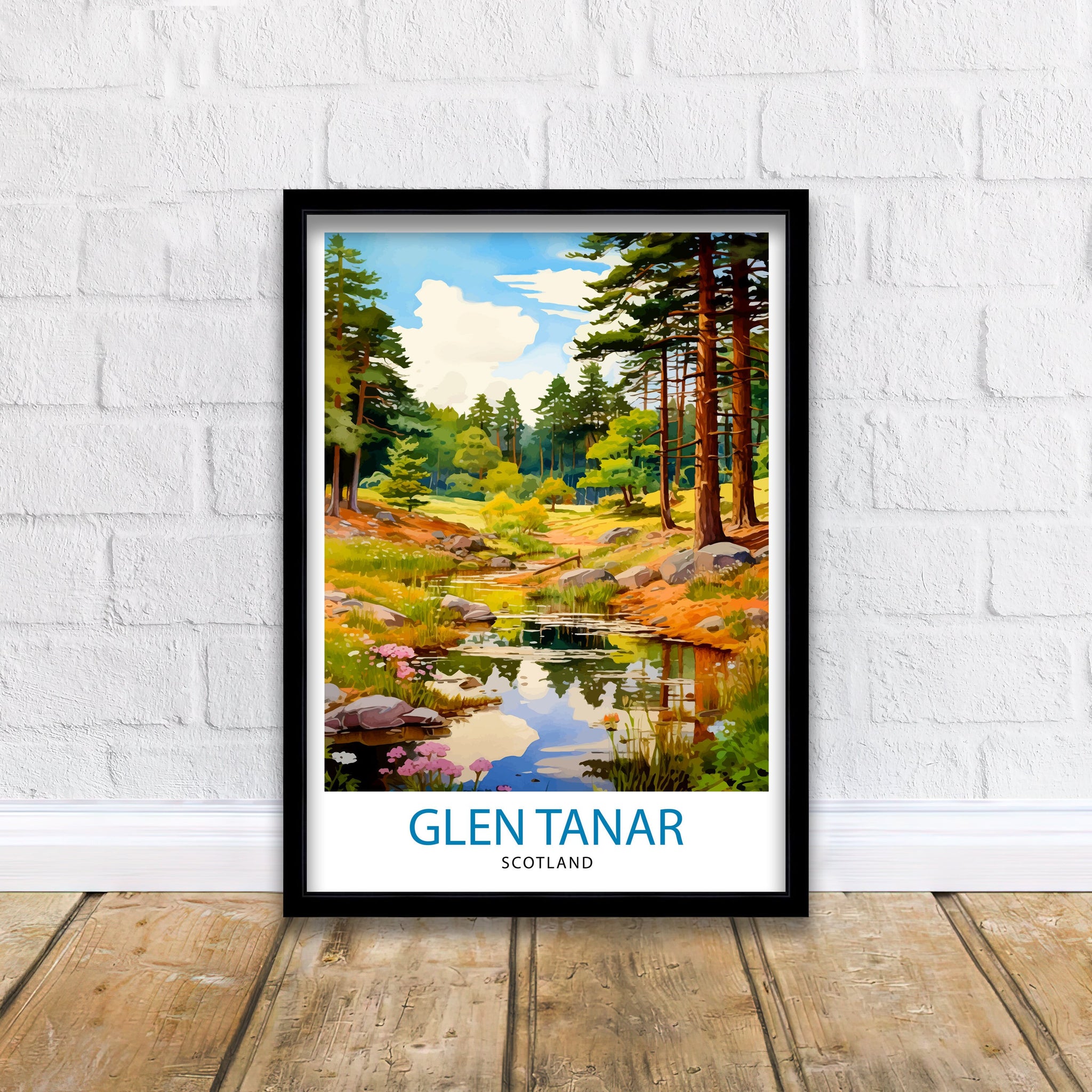 Glen Tanar Scotland Travel Print Glen Tanar Wall Decor Glen Tanar Poster Scotland Travel Prints Glen Tanar Art Print Glen Tanar Illustration