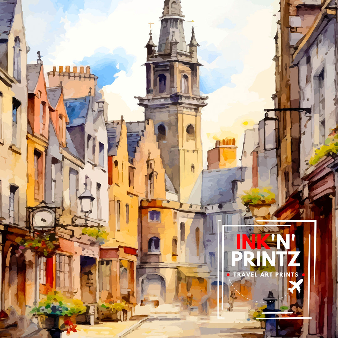 Old Aberdeen Scotland Travel Print Old Aberdeen Wall Decor Old Aberdeen Poster Scotland Travel Prints Old Aberdeen Art Print Old Aberdeen