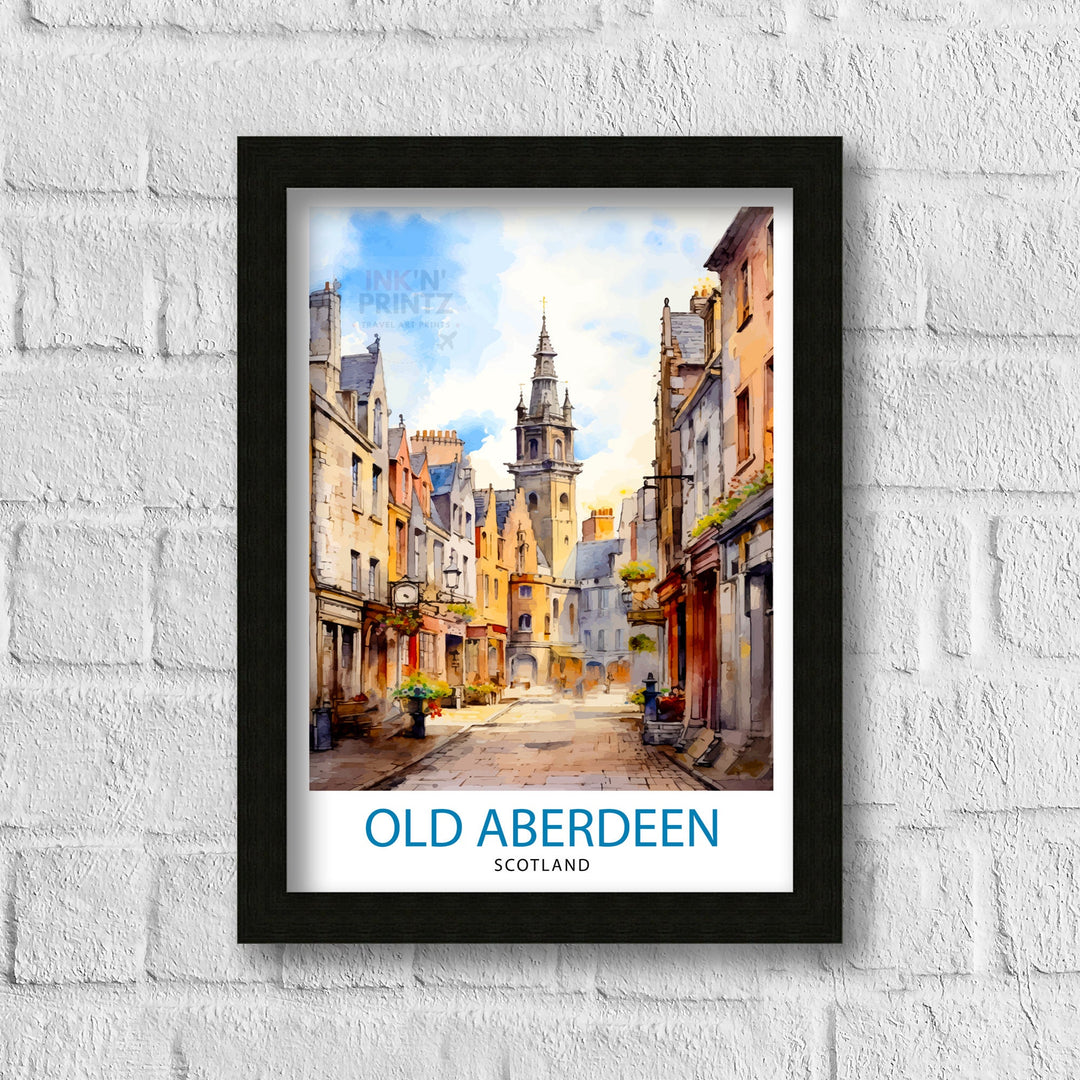 Old Aberdeen Scotland Travel Print Old Aberdeen Wall Decor Old Aberdeen Poster Scotland Travel Prints Old Aberdeen Art Print Old Aberdeen