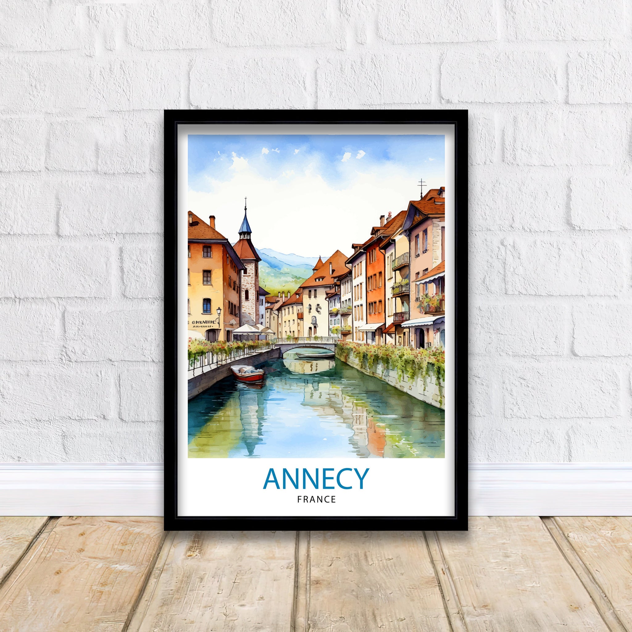 Annecy France Travel Print Annecy Wall Decor Annecy Poster French Travel Prints Annecy Art Print Annecy Illustration Annecy Wall Art